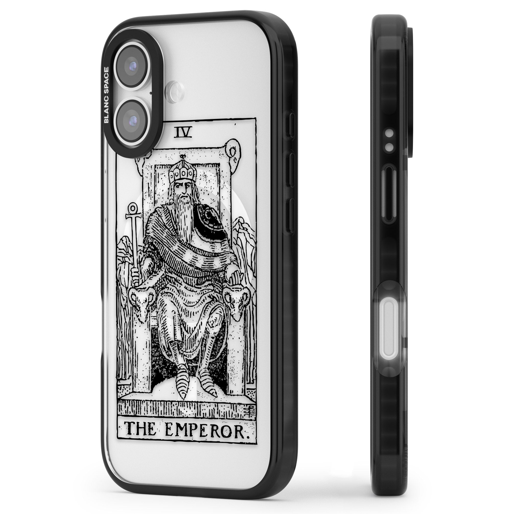 Personalised The Emperor Tarot iPhone 17 Impact Pro Black Phone Case Side Profile
