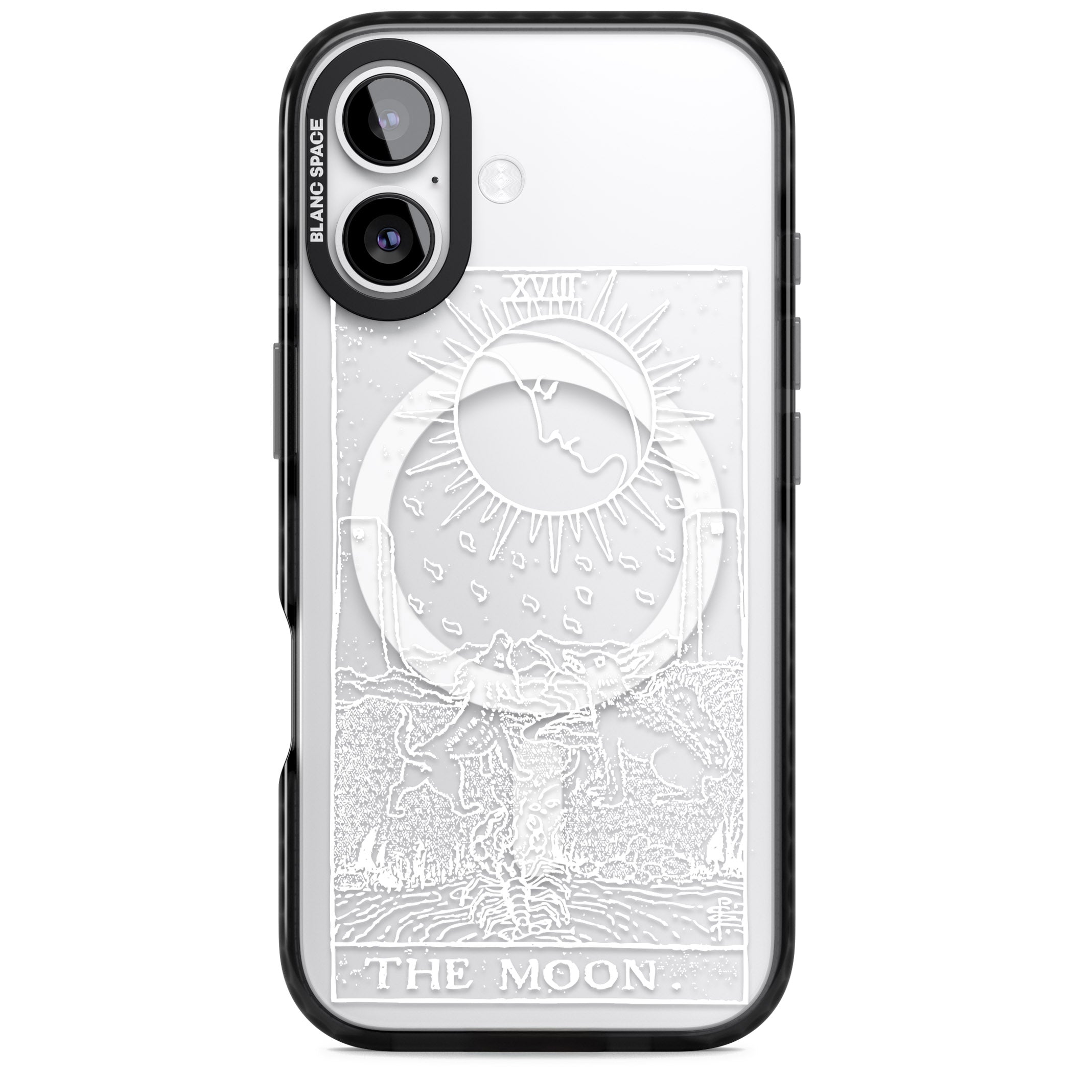 Personalised The Moon Tarot Card (White) iPhone 17 Impact Pro Black Phone Case