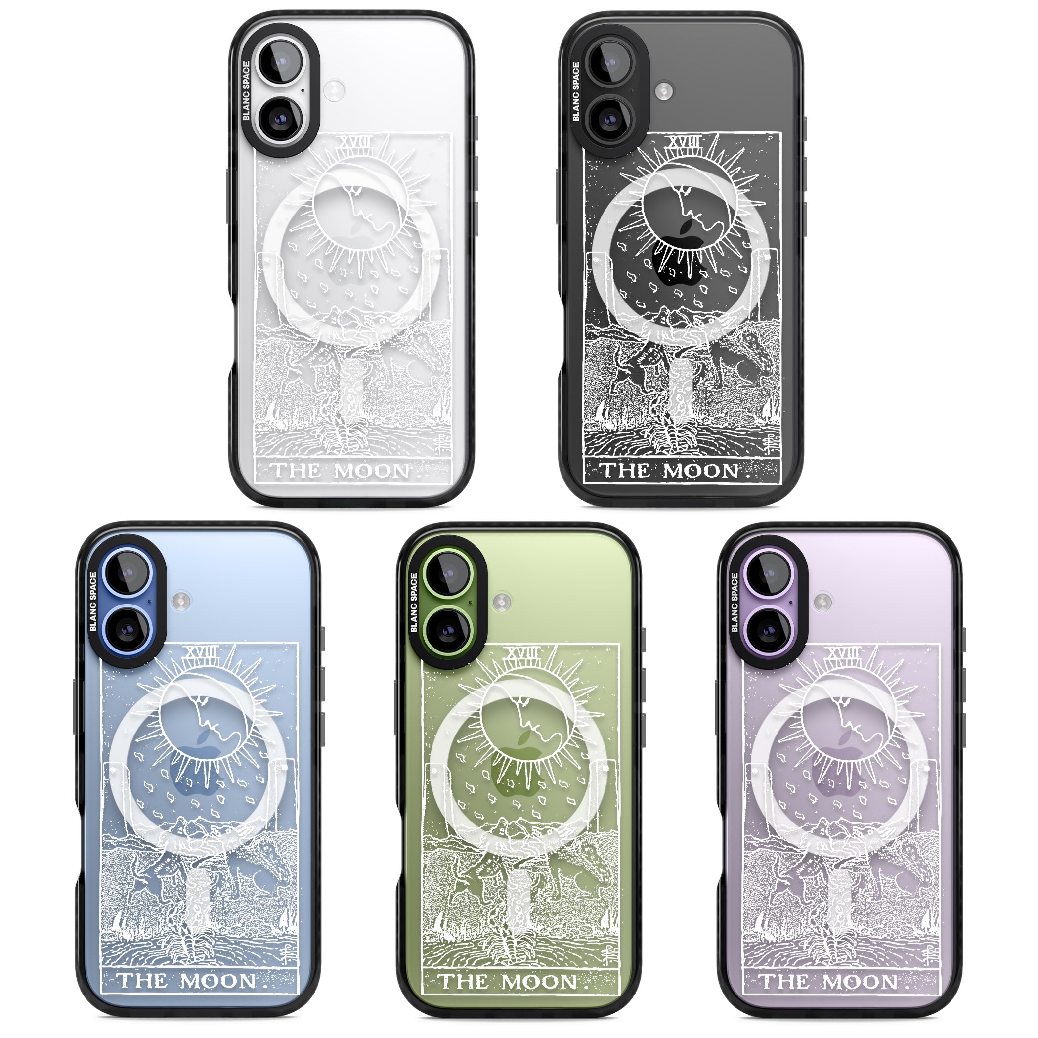 Personalised The Moon Tarot Card (White) iPhone 17 Impact Pro Black Phone Case APT Impact Protection