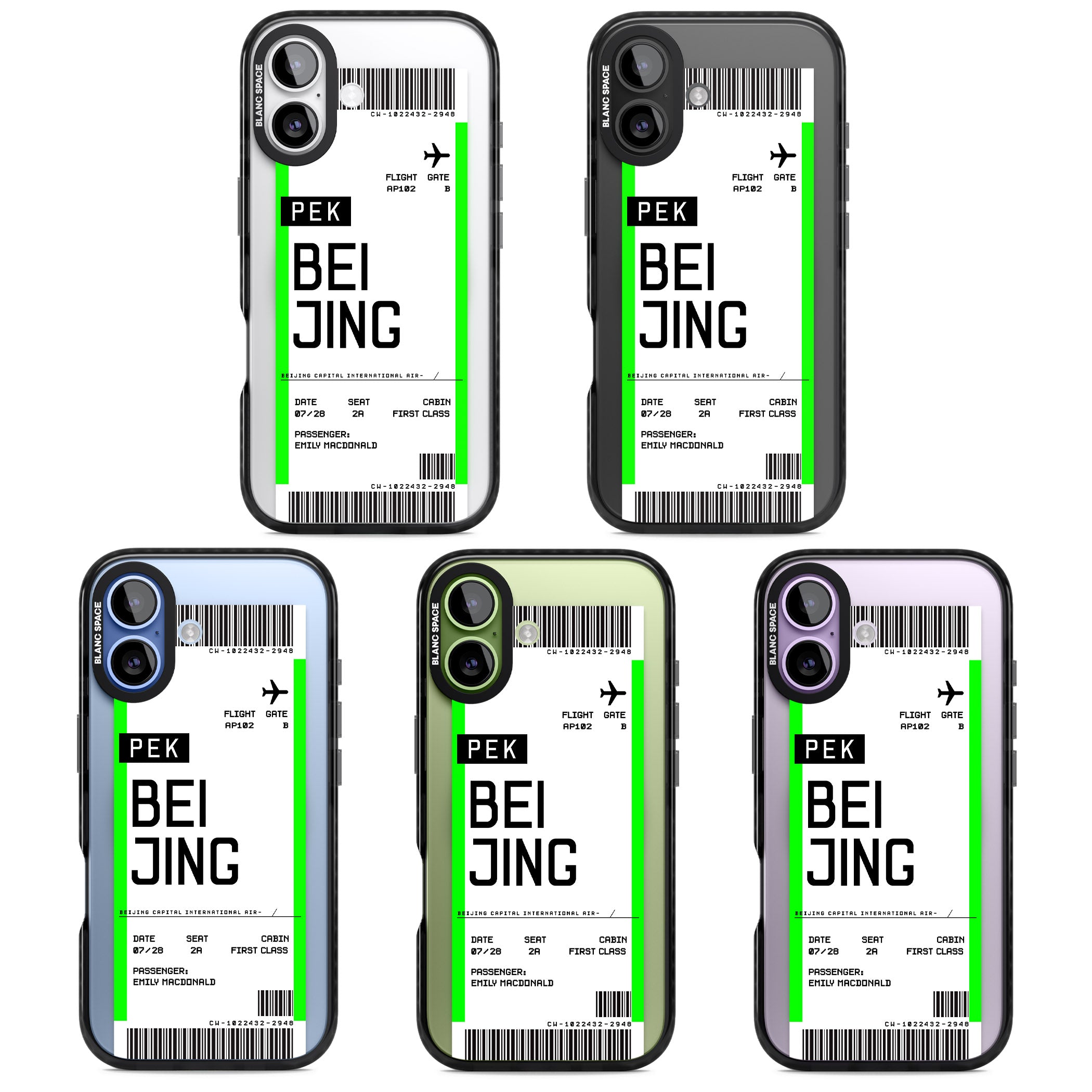 Personalised Beijing Boarding Pass iPhone 17 Impact Pro Black Phone Case APT Impact Protection