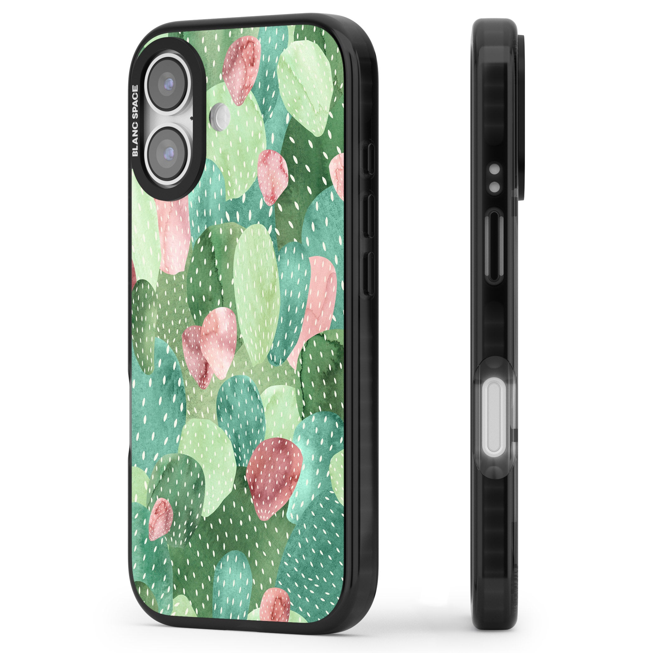 Cactus Charm iPhone 17 Impact Pro Black Phone Case Side Profile