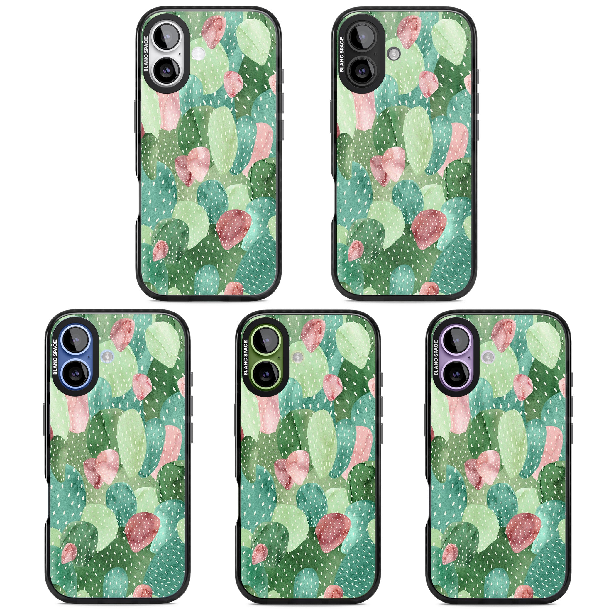 Cactus Charm iPhone 17 Impact Pro Black Phone Case APT Impact Protection