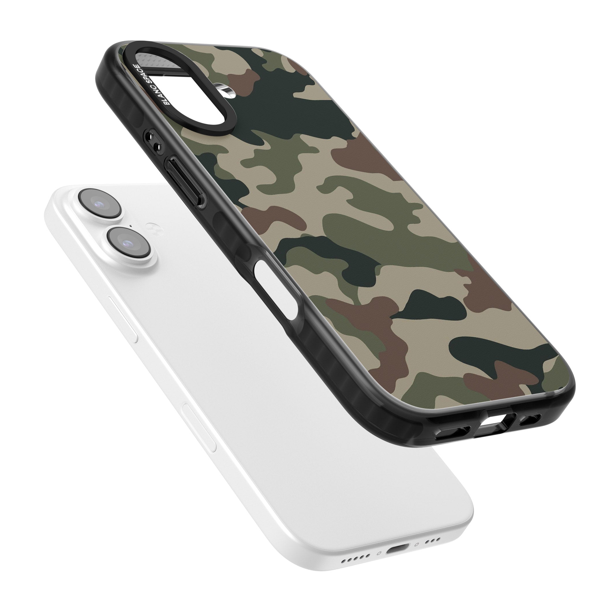 Green And Brown Camo iPhone 17 Impact Pro Black Phone Case Colours