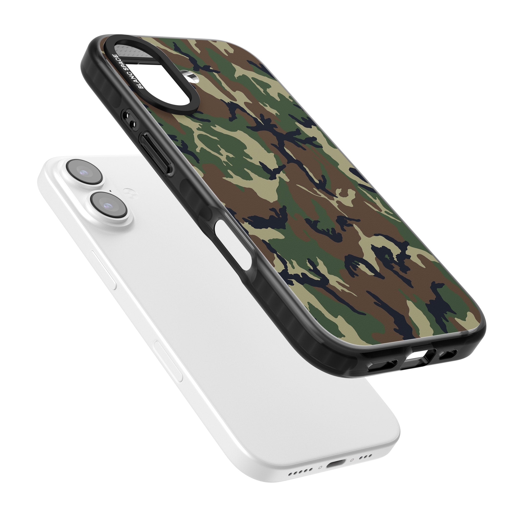 Forest Green Camo iPhone 17 Impact Pro Black Phone Case Colours