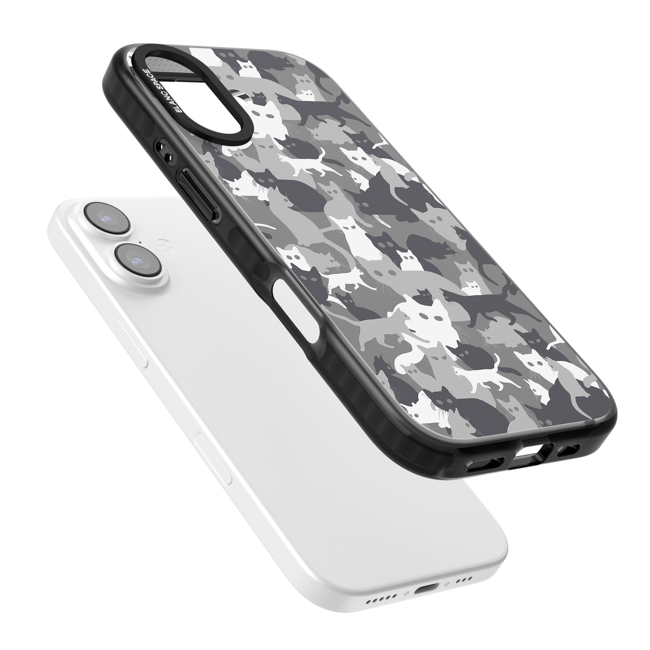Dark Grey Cat Camouflage iPhone 17 Impact Pro Black Phone Case Colours