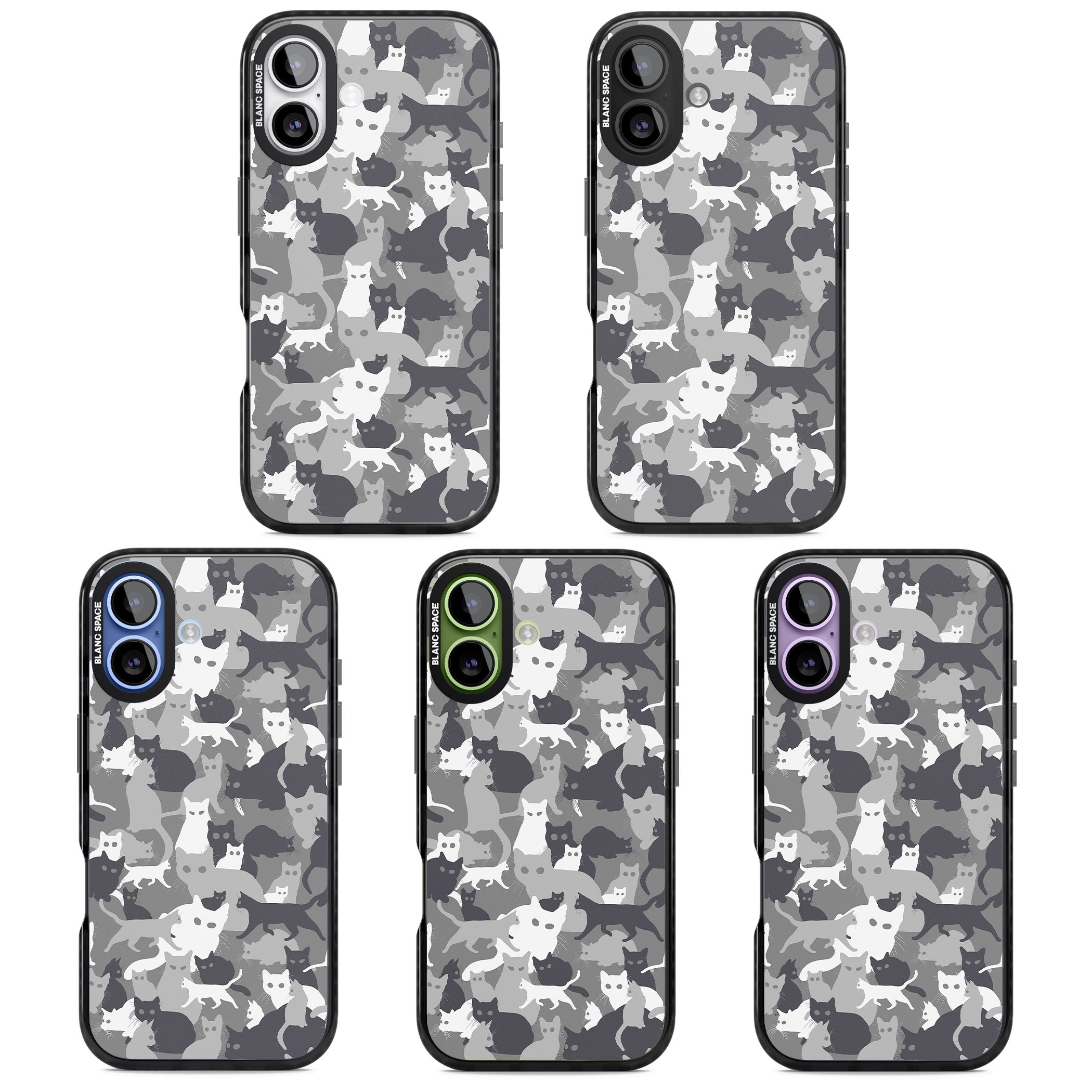 Dark Grey Cat Camouflage iPhone 17 Impact Pro Black Phone Case APT Impact Protection