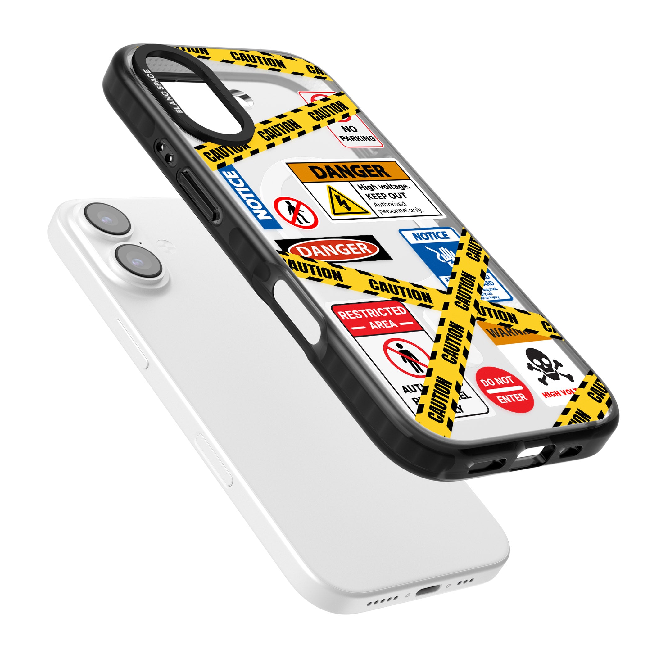 Caution Sign iPhone 17 Impact Pro Black Phone Case Colours