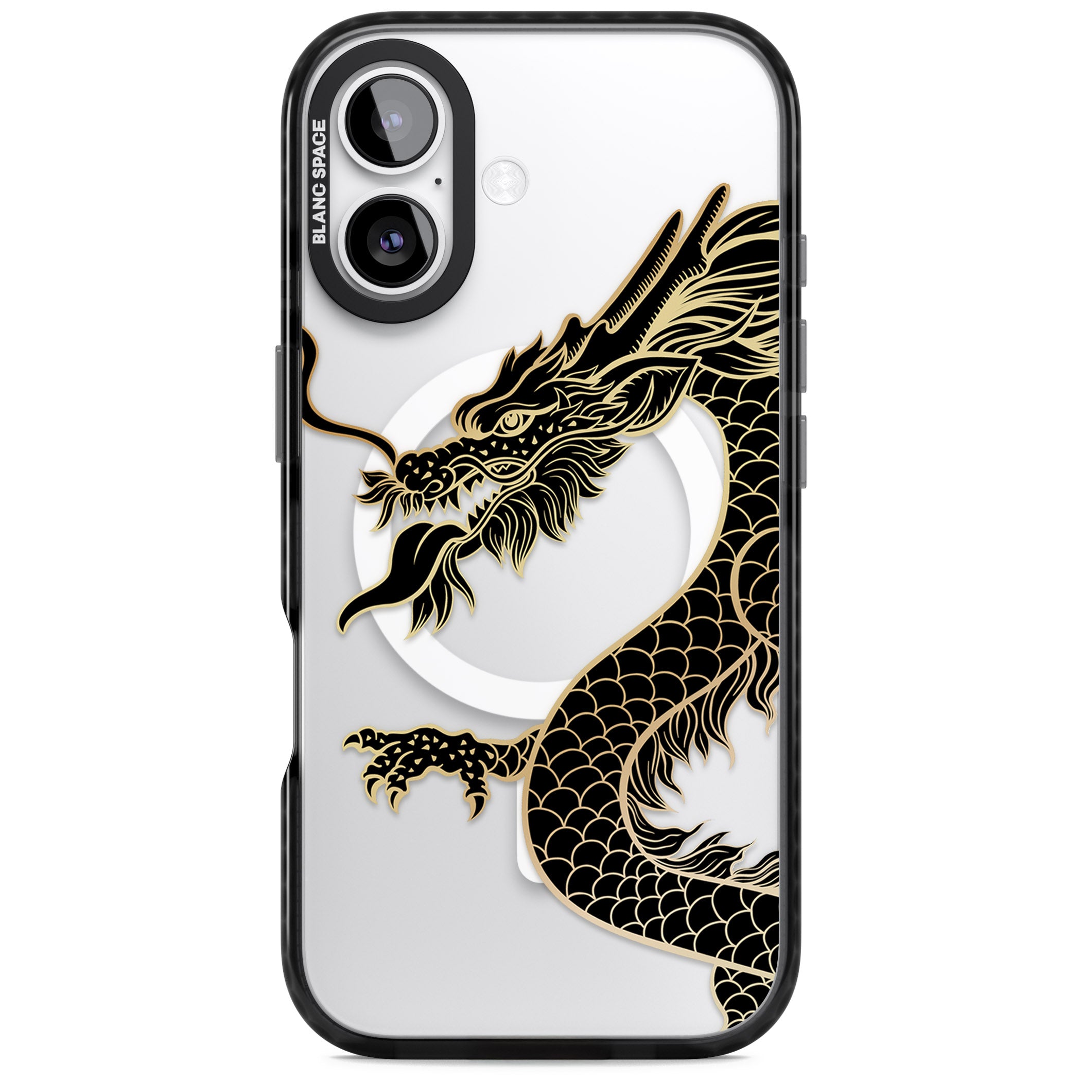 Large Black Dragon iPhone 17 Impact Pro Black Phone Case
