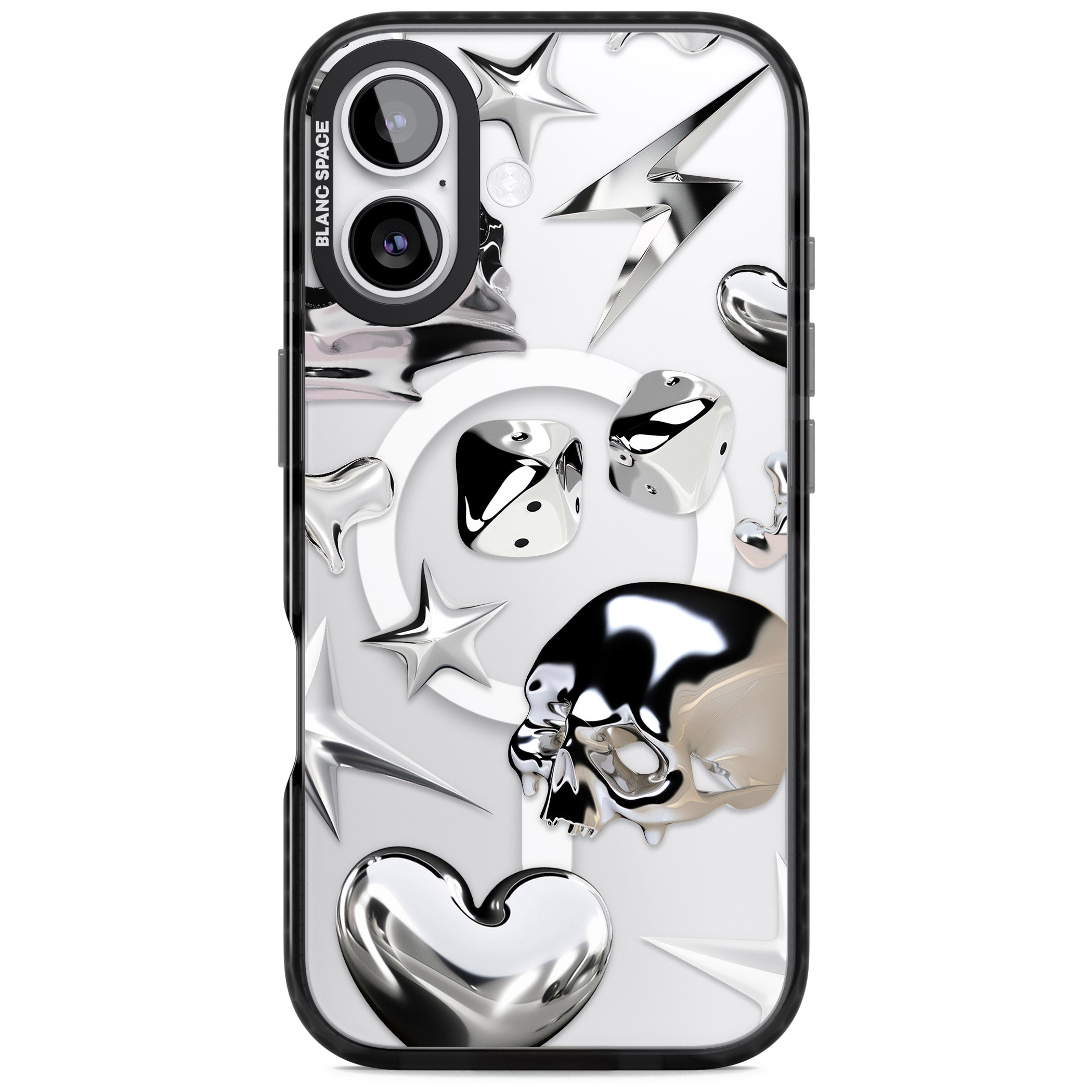 Chromed iPhone 17 Impact Pro Black Phone Case
