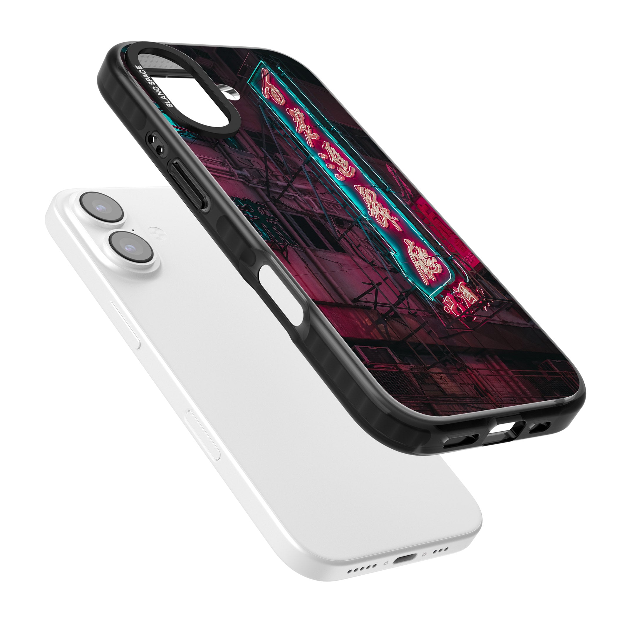 Neon Kanji Cityscape iPhone 17 Impact Pro Black Phone Case Colours