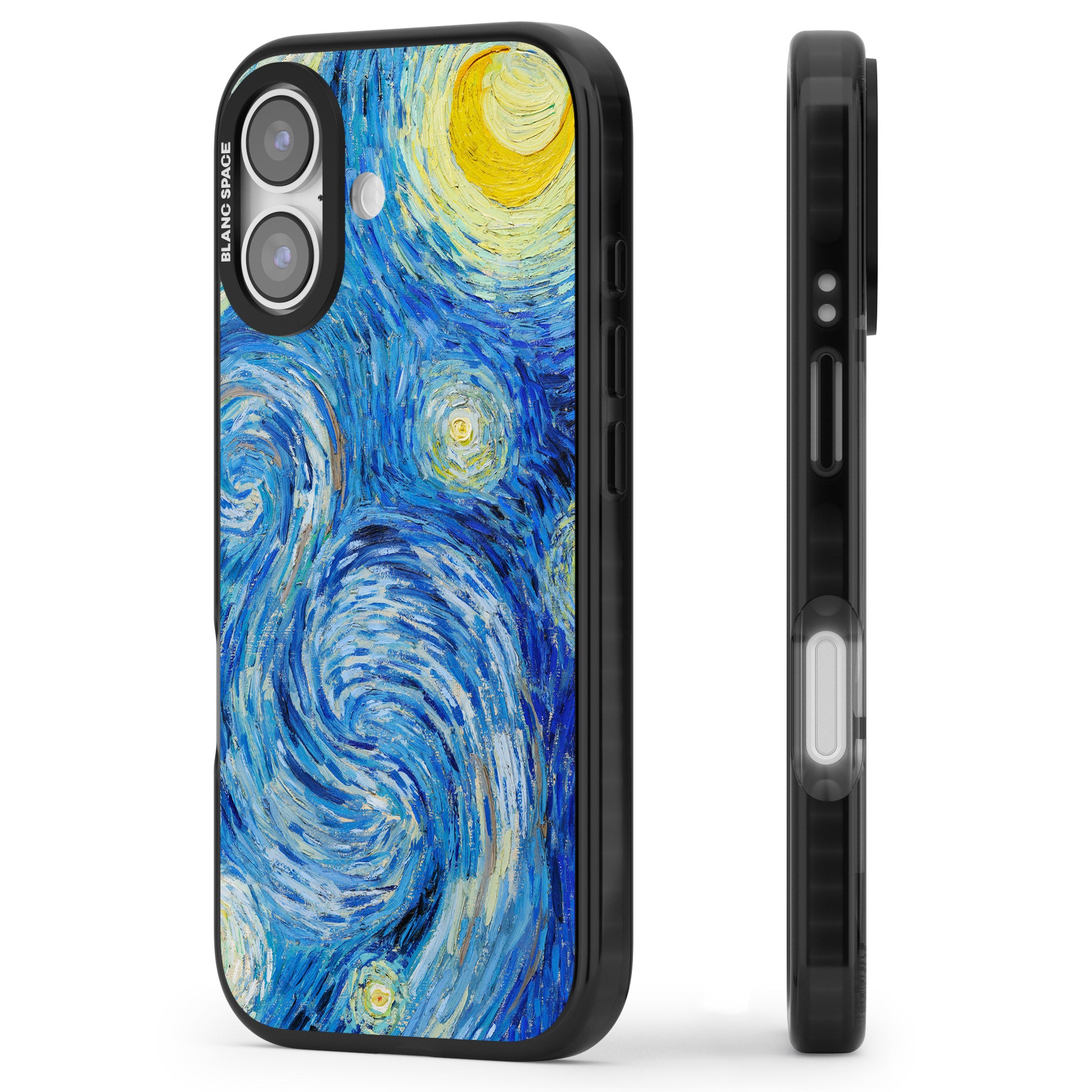 The Starry Night By Vincent Van Gogh iPhone 17 Impact Pro Black Phone Case Side Profile