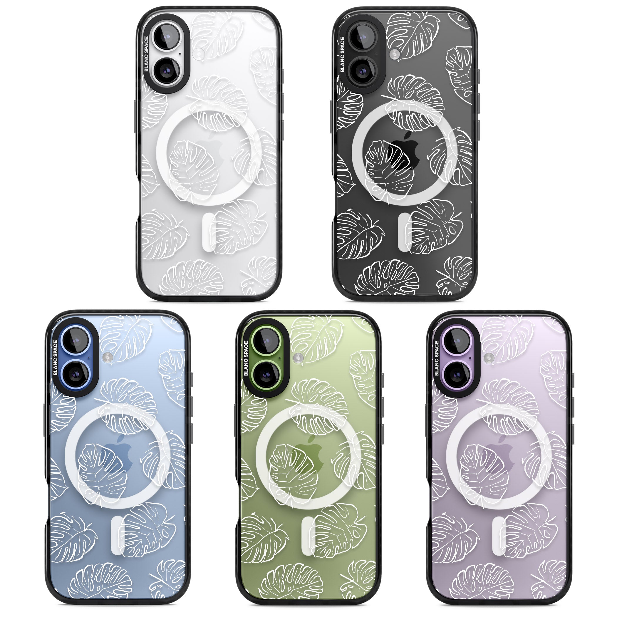 Monstera Outline iPhone 17 Impact Pro Black Phone Case APT Impact Protection