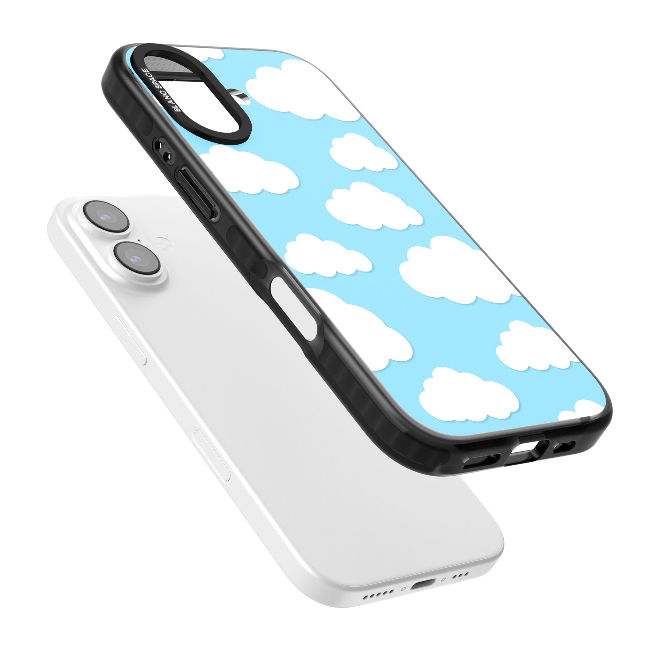 Blue Sky & Clouds Pattern iPhone 17 Impact Pro Black Phone Case Colours