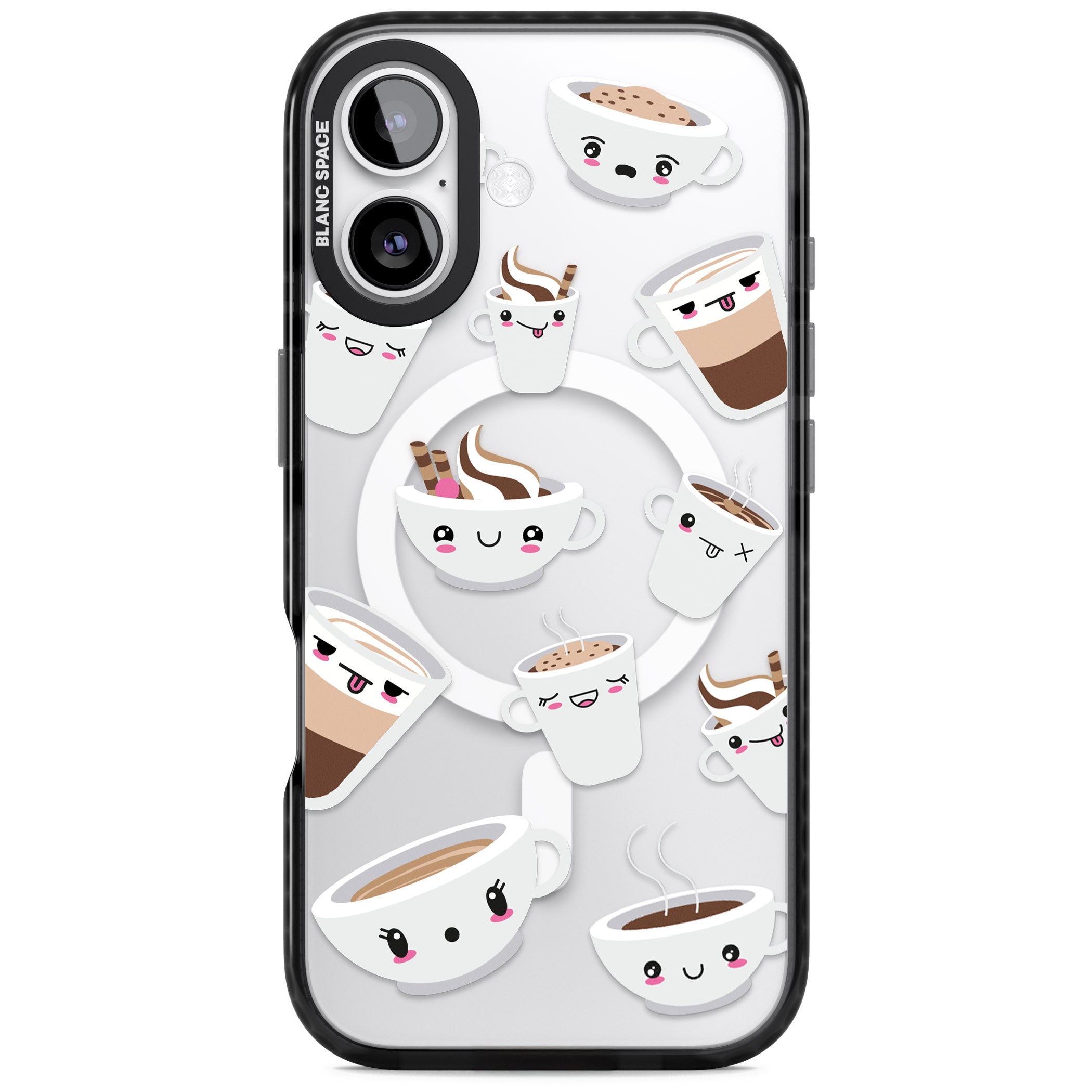 Coffee Faces iPhone 17 Impact Pro Black Phone Case