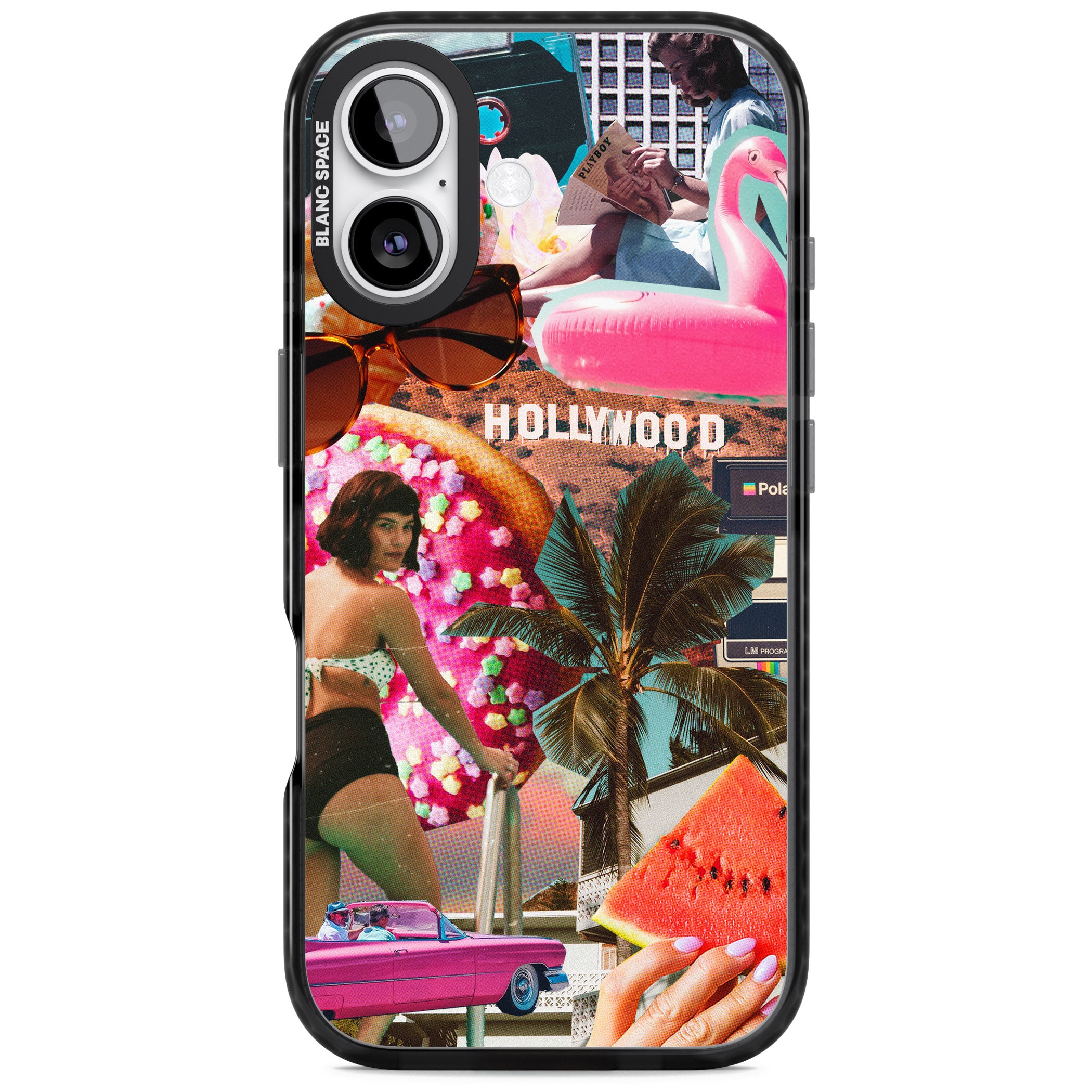 Hollywood Retro Collage iPhone 17 Impact Pro Black Phone Case