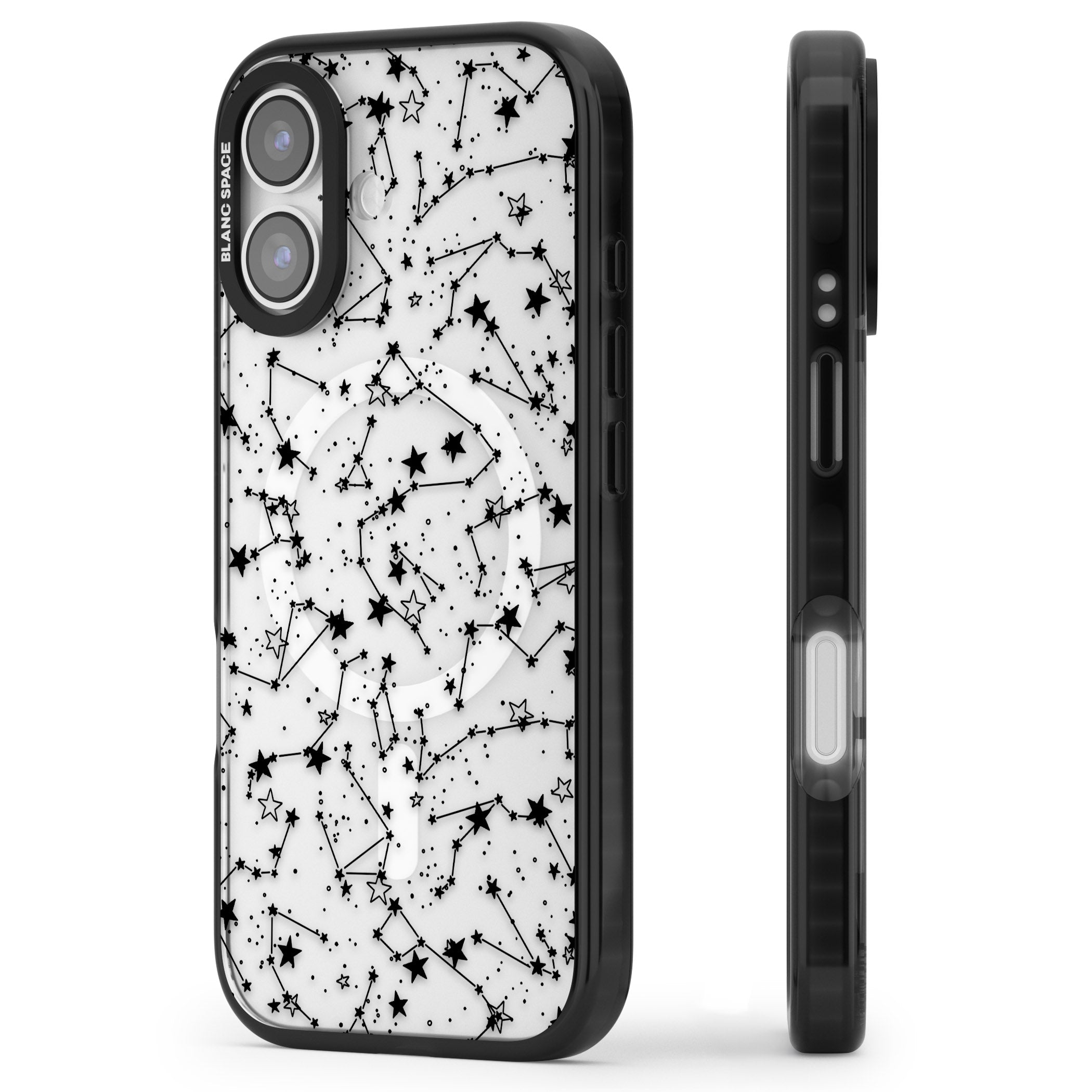 Midnight Constellations iPhone 17 Impact Pro Black Phone Case Side Profile