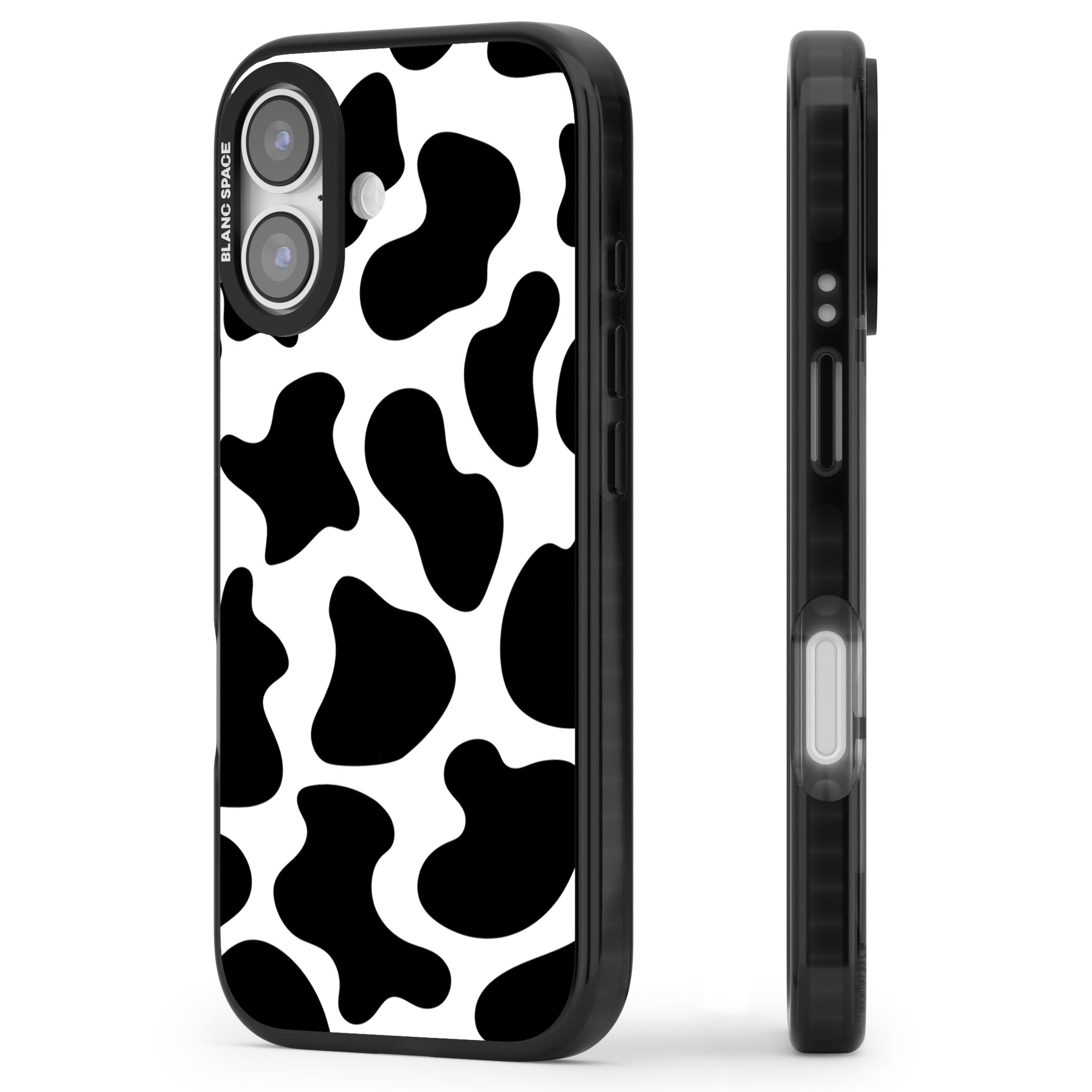 Cow Print iPhone 17 Impact Pro Black Phone Case Side Profile