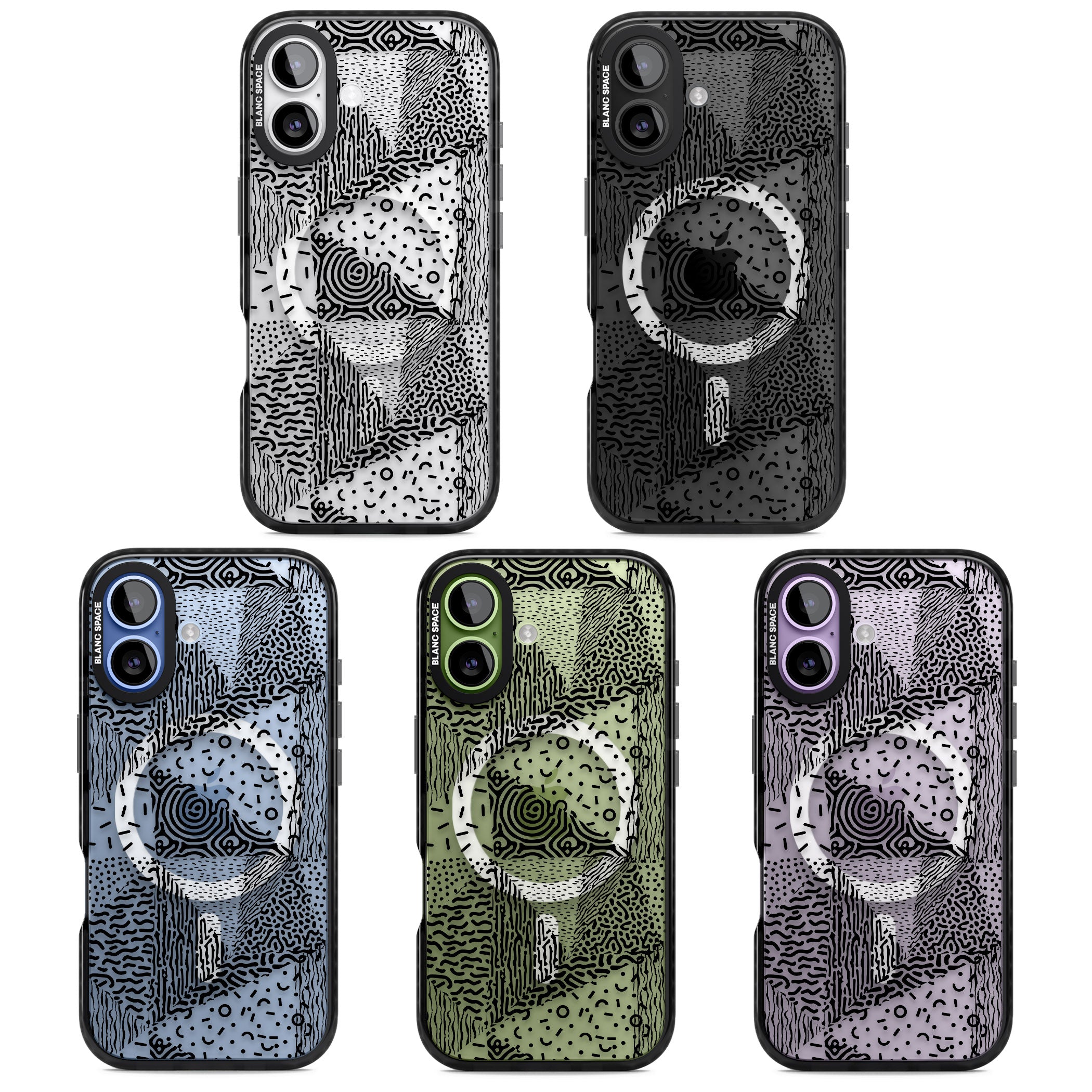 Monochrome Pattern iPhone 17 Impact Pro Black Phone Case APT Impact Protection