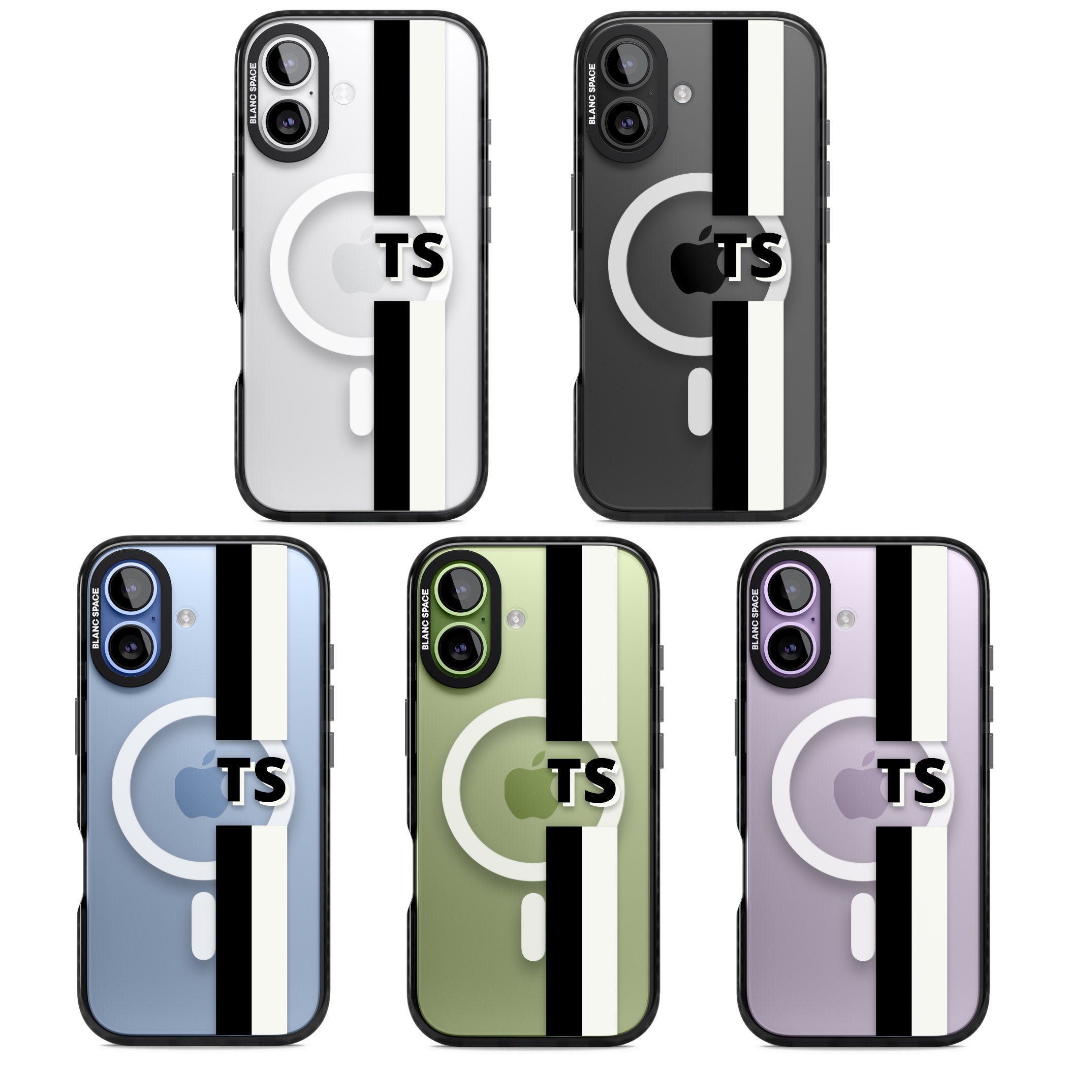 Personalised Black And White Stripe iPhone 17 Impact Pro Black Phone Case APT Impact Protection