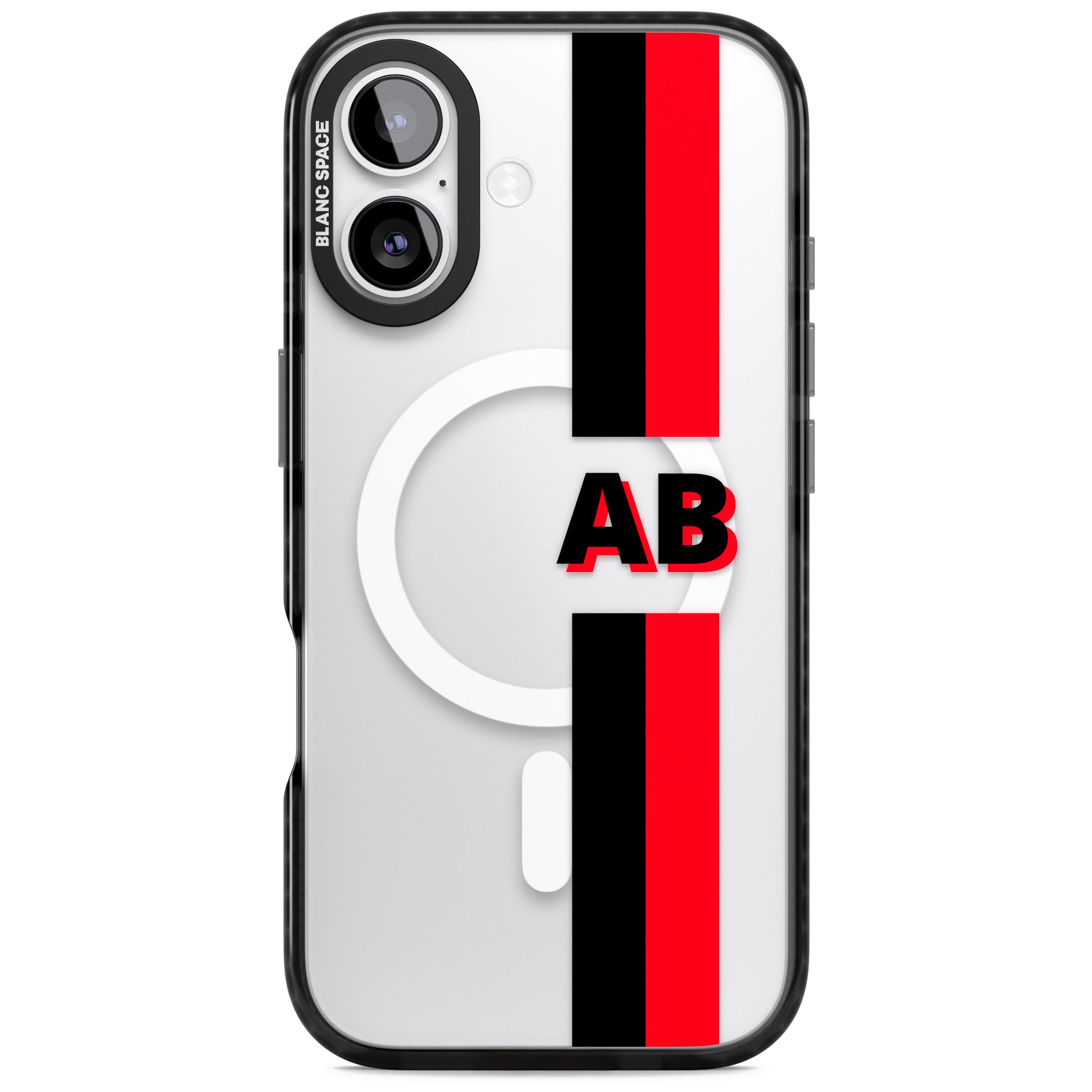 Personalised Bold Stripe iPhone 17 Impact Pro Black Phone Case