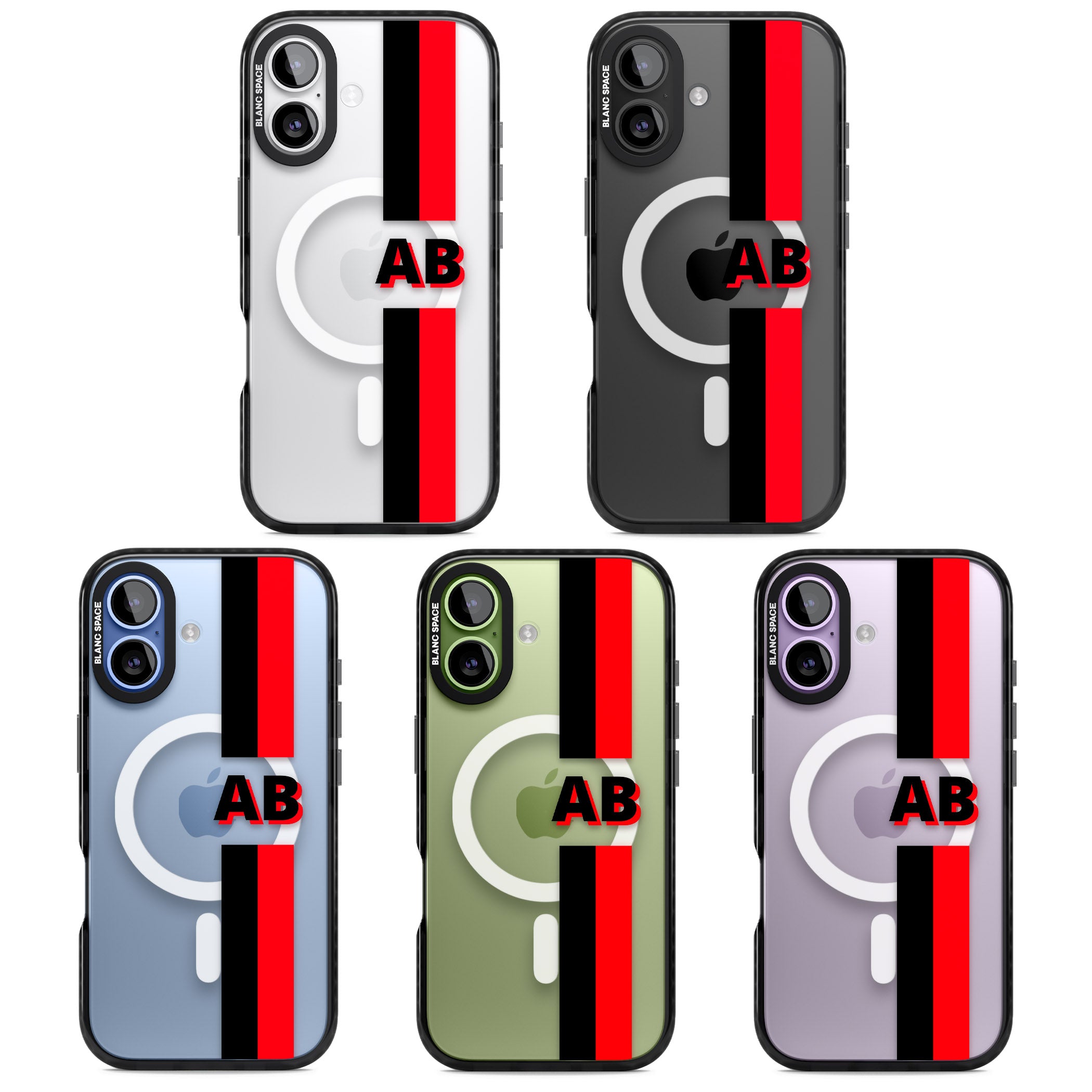 Personalised Bold Stripe iPhone 17 Impact Pro Black Phone Case APT Impact Protection