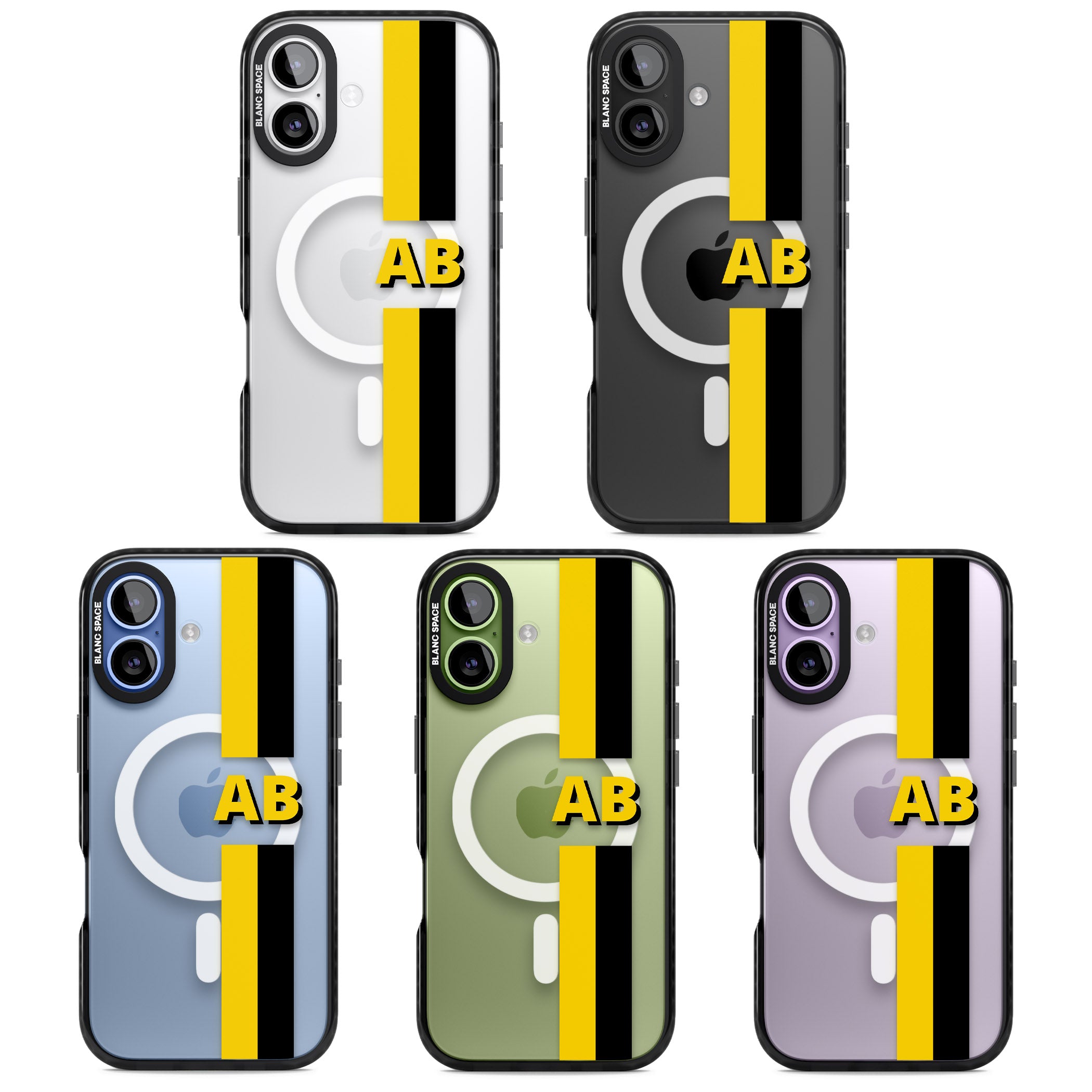 Personalised Bold Name Striped iPhone 17 Impact Pro Black Phone Case APT Impact Protection