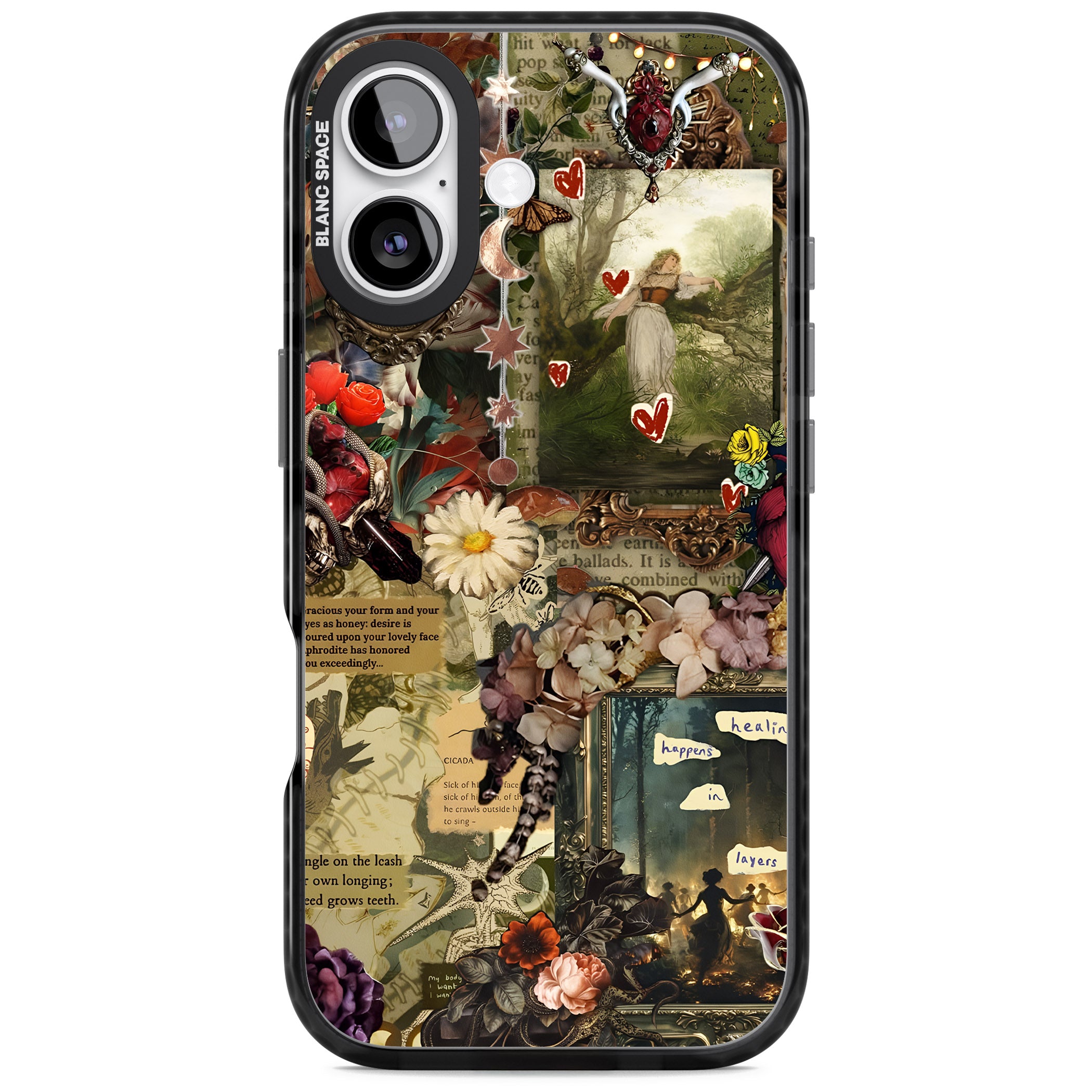 Textbook Romance Collage iPhone 17 Impact Pro Black Phone Case