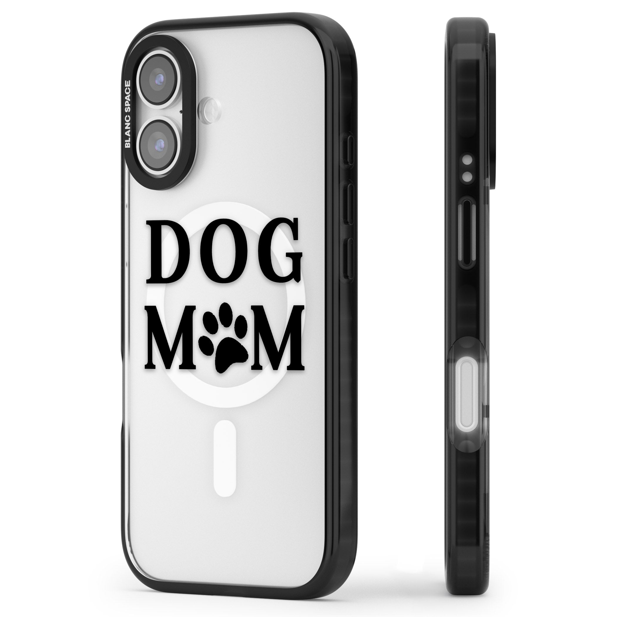 Dog Mom iPhone 17 Impact Pro Black Phone Case Side Profile