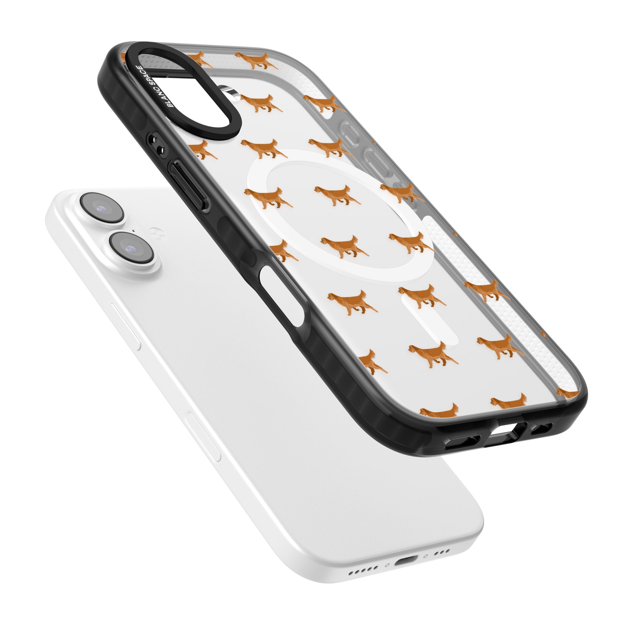 Golden Retriever Dog Pattern Clear iPhone 17 Impact Pro Black Phone Case Colours