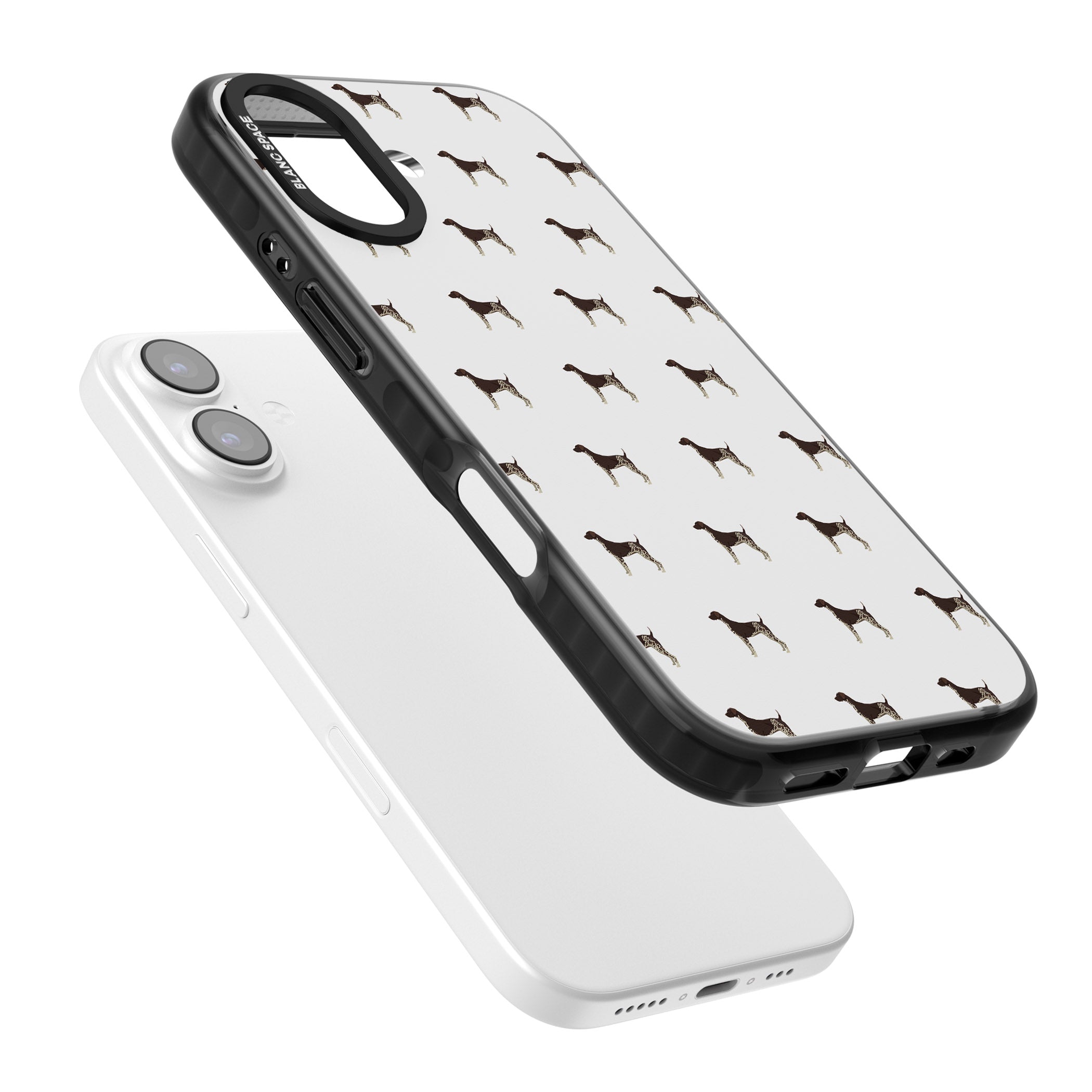 German Shorthaired Pointer Pattern iPhone 17 Impact Pro Black Phone Case Colours