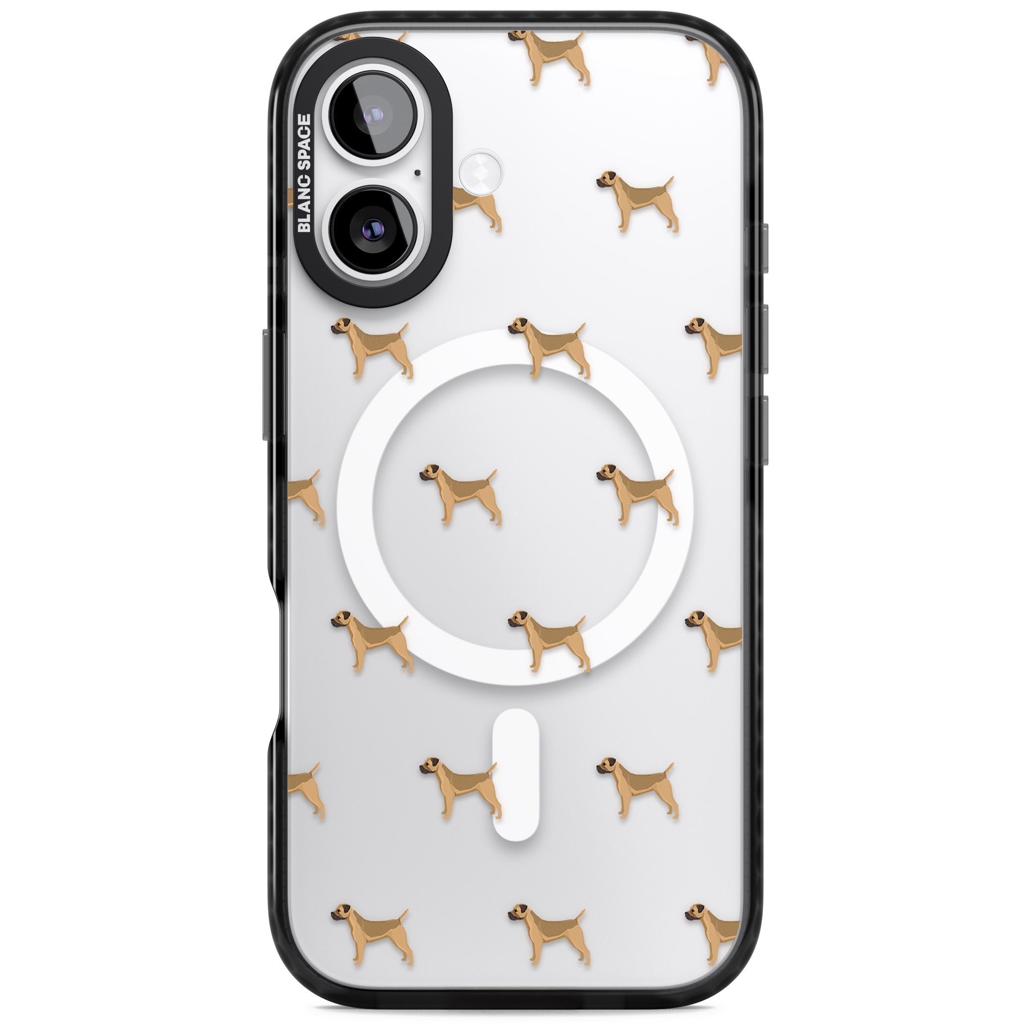 Border Terrier Dog Pattern iPhone 17 Impact Pro Black Phone Case