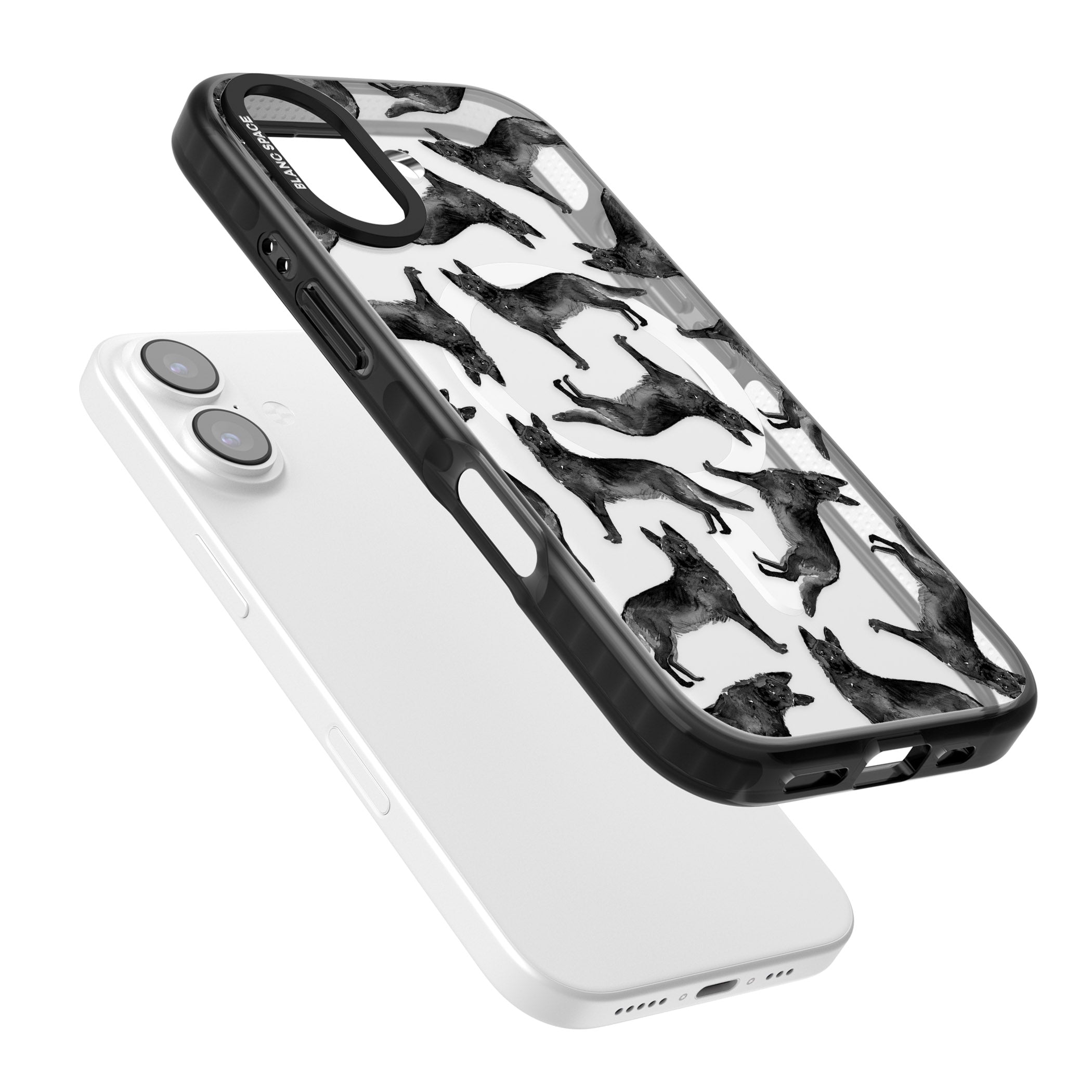 German Shepherd Pattern Black iPhone 17 Impact Pro Black Phone Case Colours