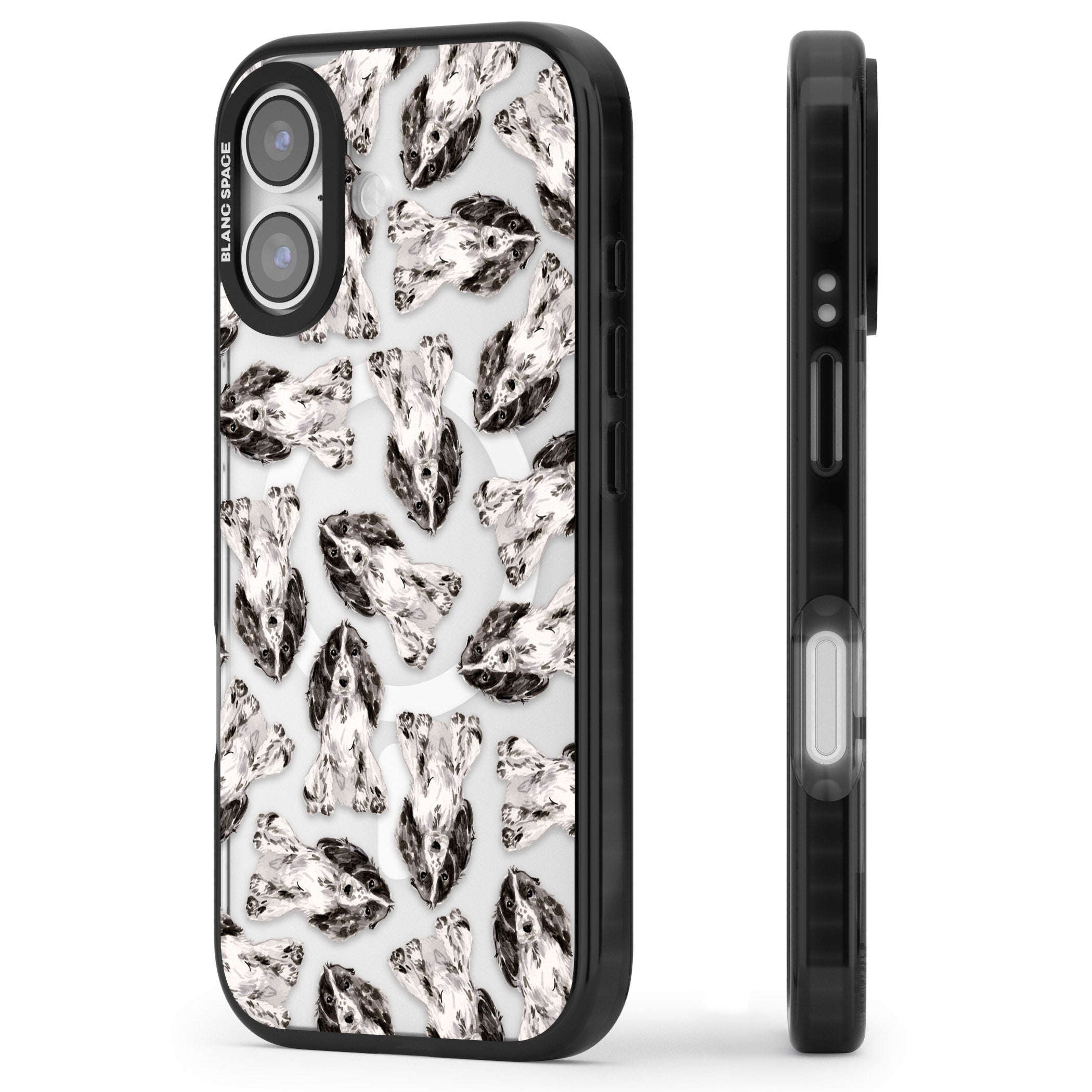 Cocker Spaniel Watercolor Elegance iPhone 17 Impact Pro Black Phone Case Side Profile