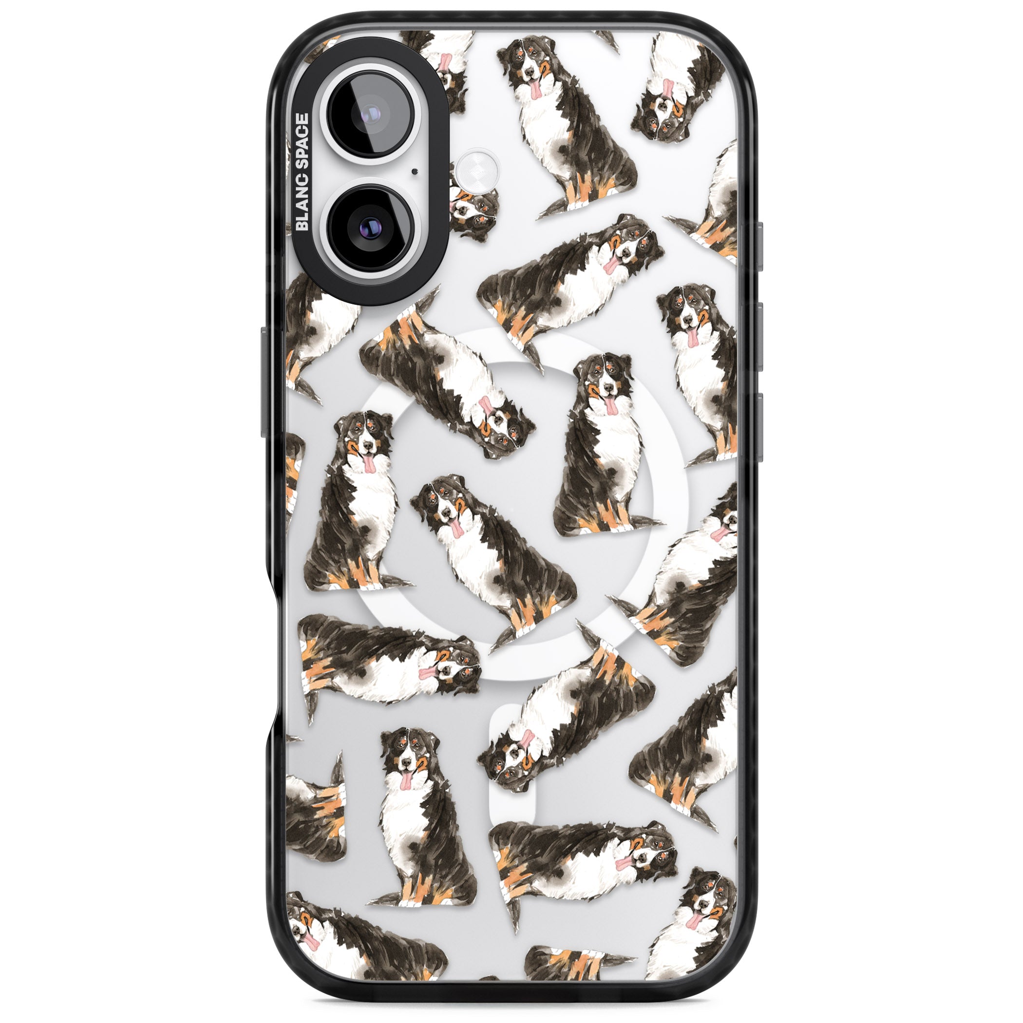 Bernese Mountain Dog Pattern iPhone 17 Impact Pro Black Phone Case