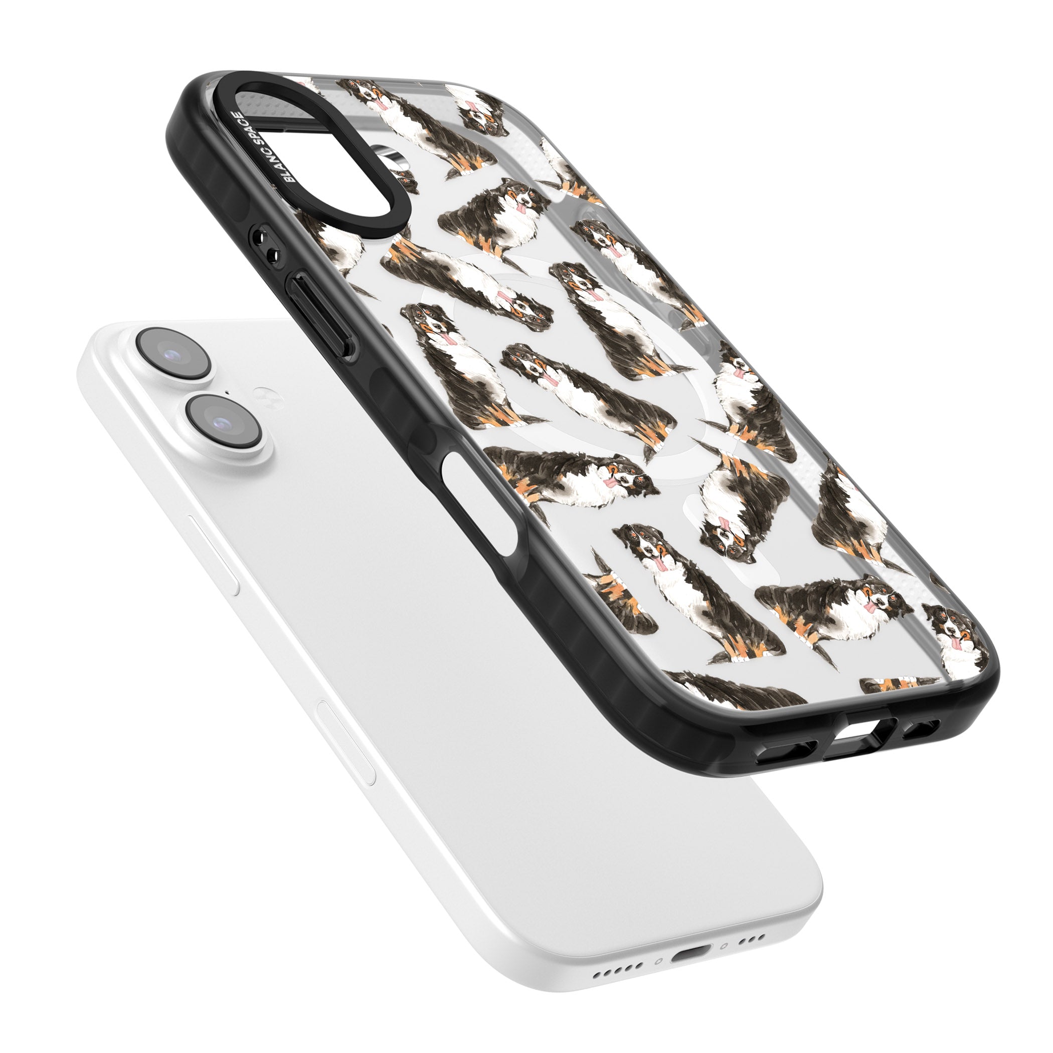 Bernese Mountain Dog Pattern iPhone 17 Impact Pro Black Phone Case Colours