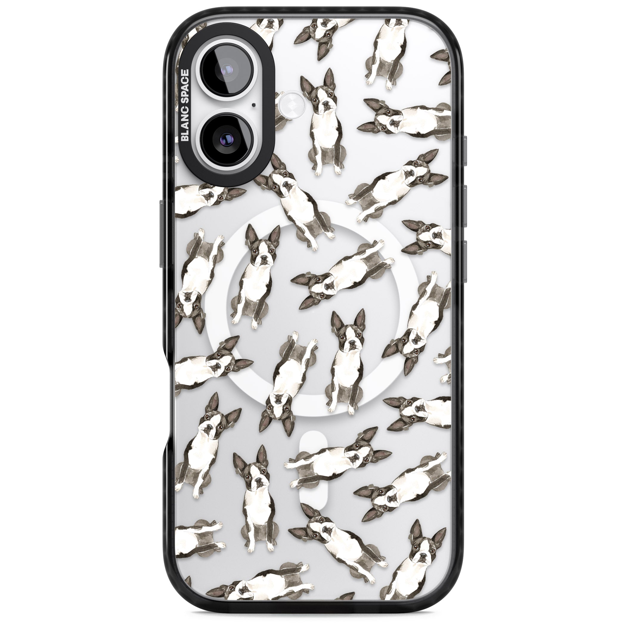 Boston Terrier Watercolour iPhone 17 Impact Pro Black Phone Case