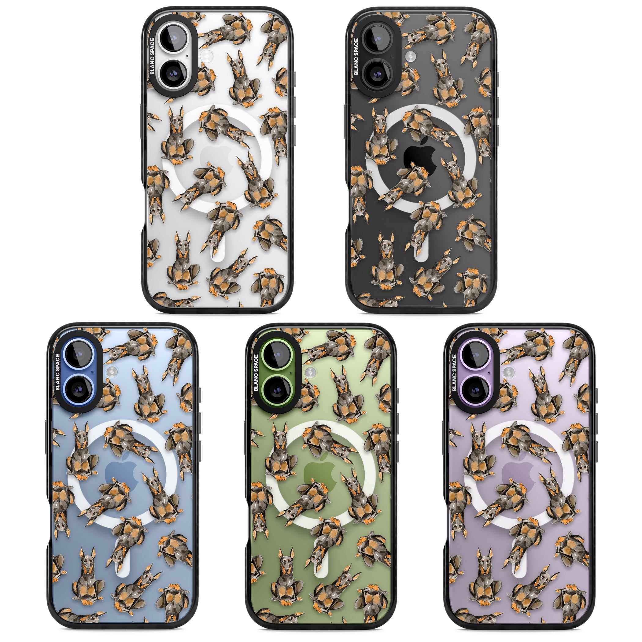 Doberman Watercolor Dog iPhone 17 Impact Pro Black Phone Case APT Impact Protection