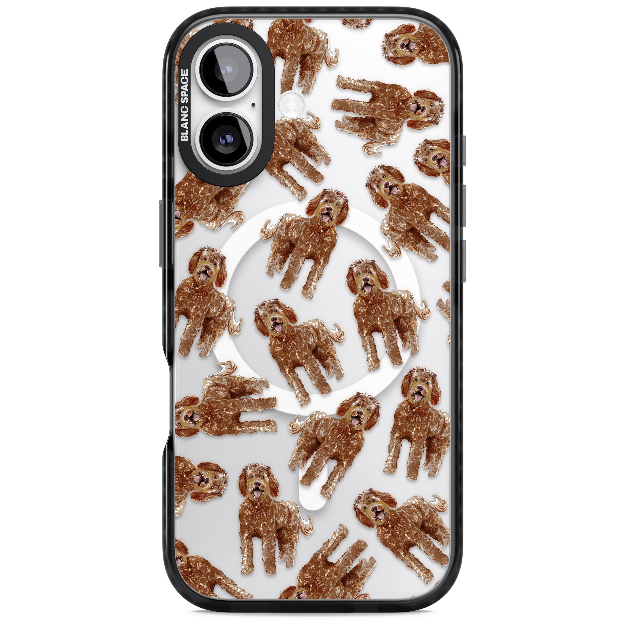 Labradoodle Brown Pattern iPhone 17 Impact Pro Black Phone Case