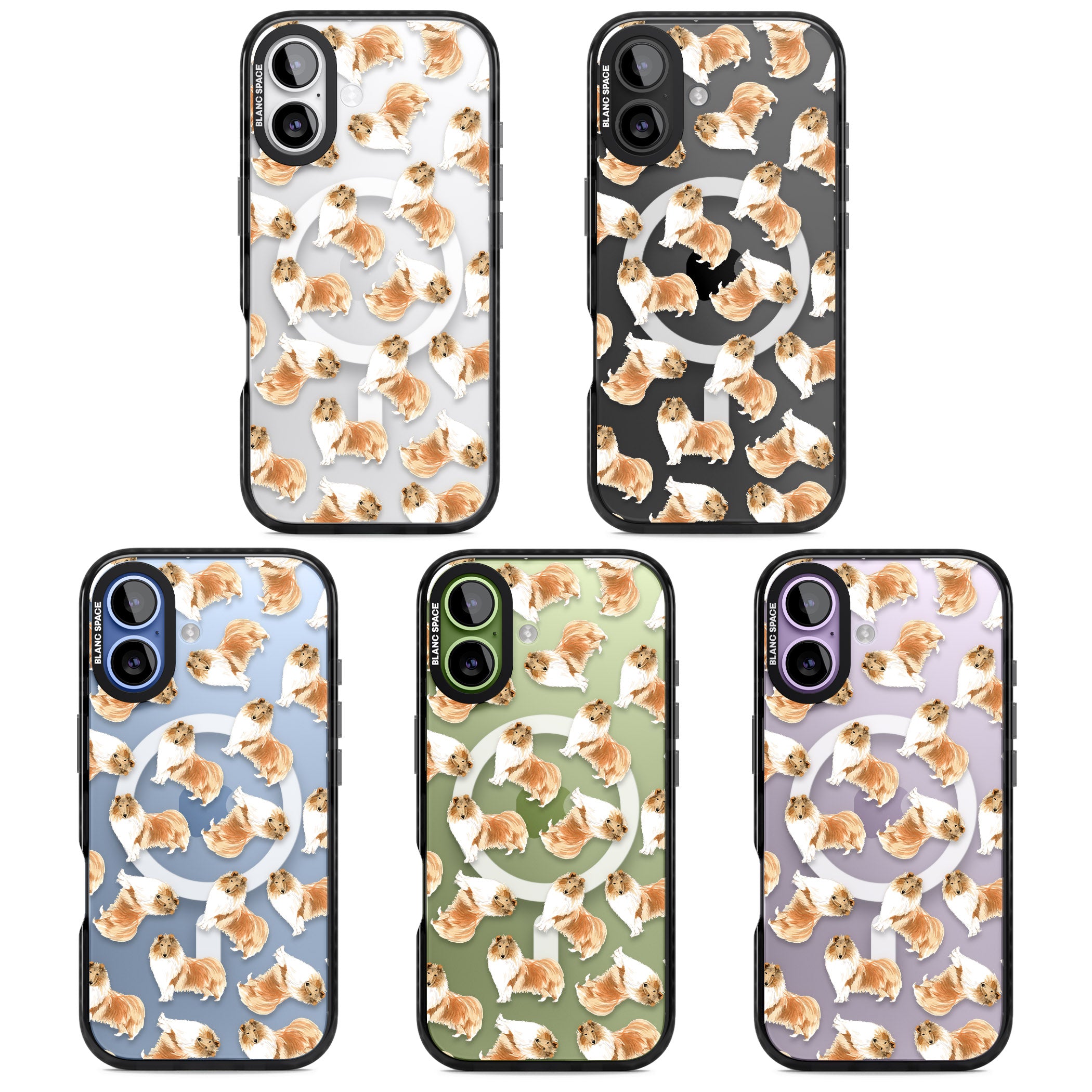 Collie Watercolor iPhone 17 Impact Pro Black Phone Case APT Impact Protection