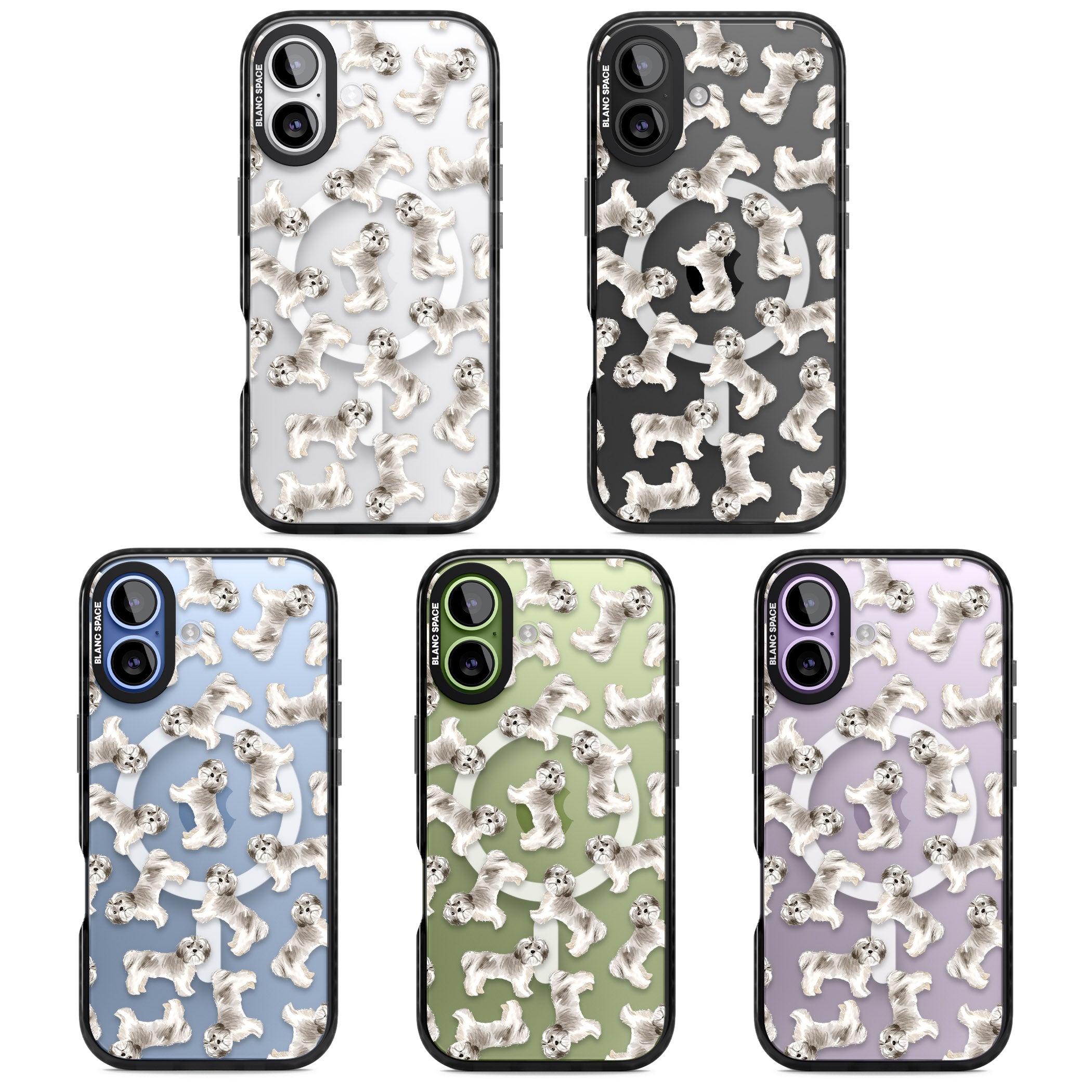 Shih Tzu Dog Pattern iPhone 17 Impact Pro Black Phone Case APT Impact Protection