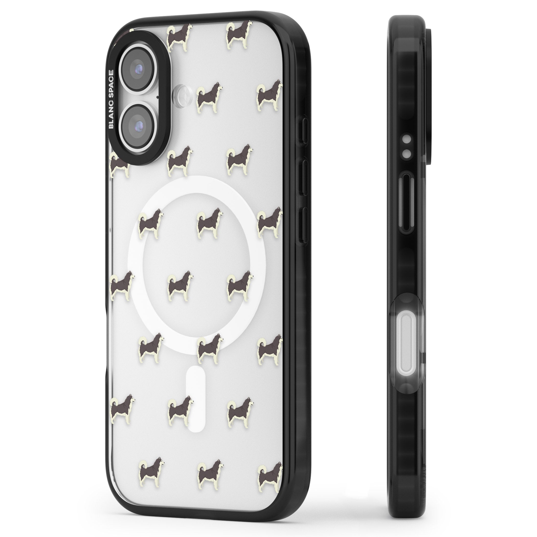 Alaskan Malamute Dog Pattern iPhone 17 Impact Pro Black Phone Case Side Profile