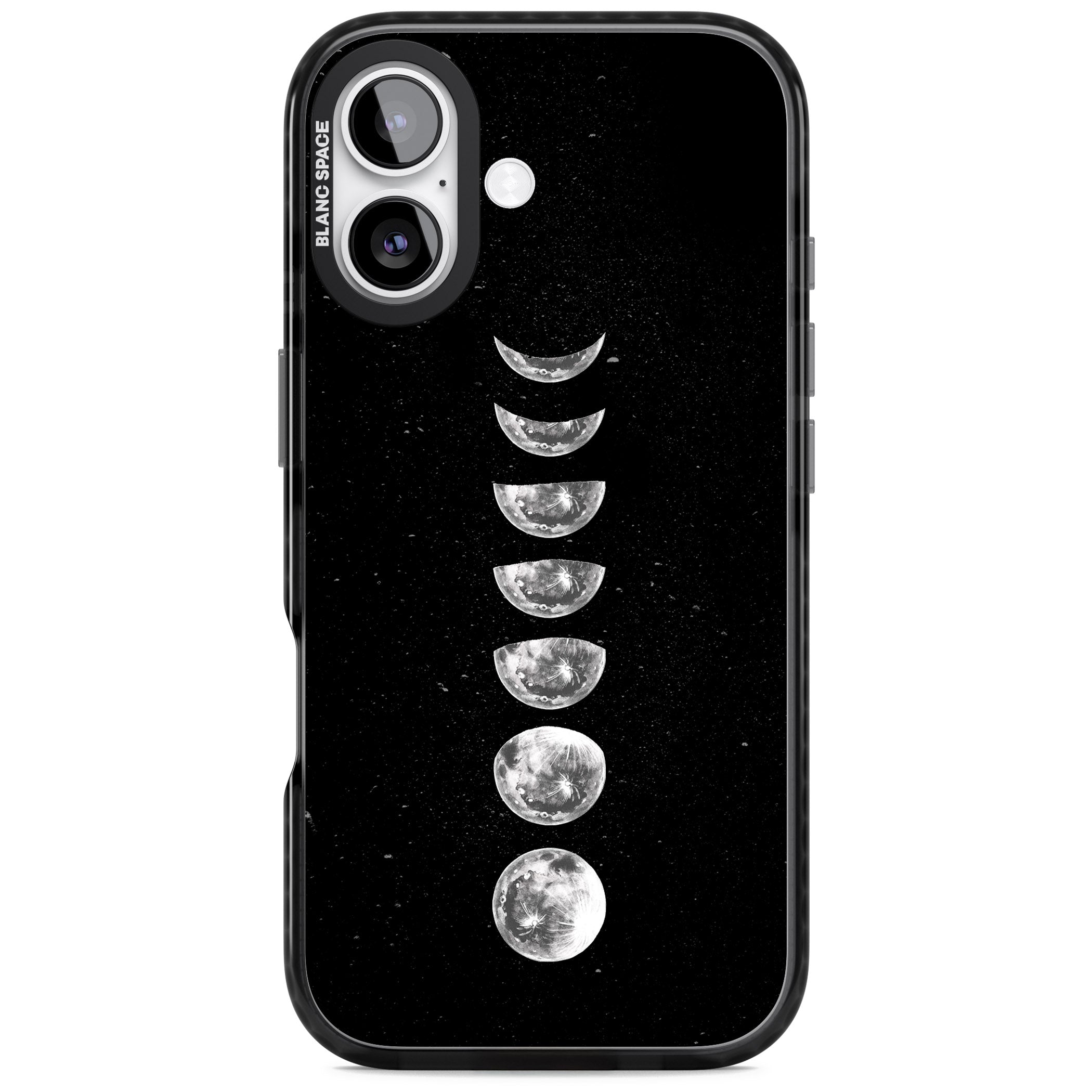 Light Watercolour Moons iPhone 17 Impact Pro Black Phone Case
