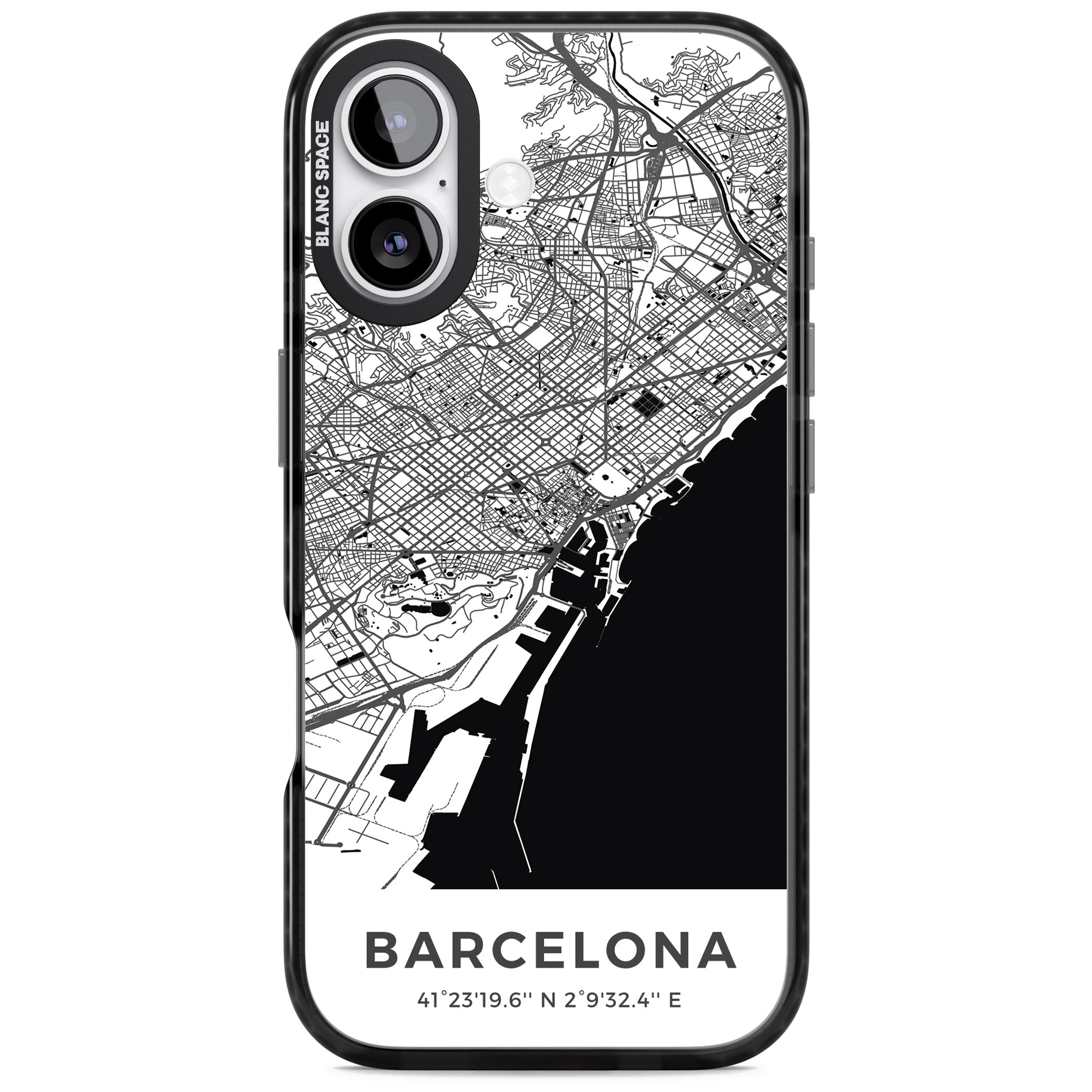 Barcelona Map iPhone 17 Impact Pro Black Phone Case