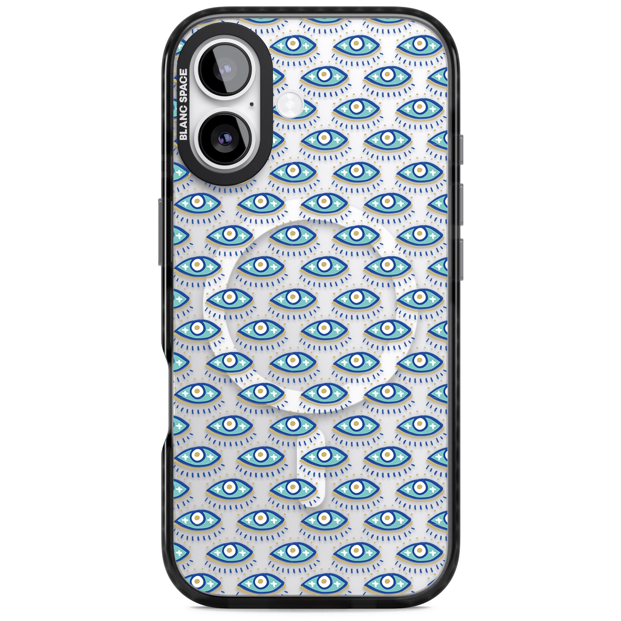 Psychedelic Eyes Pattern Color iPhone 17 Impact Pro Black Phone Case