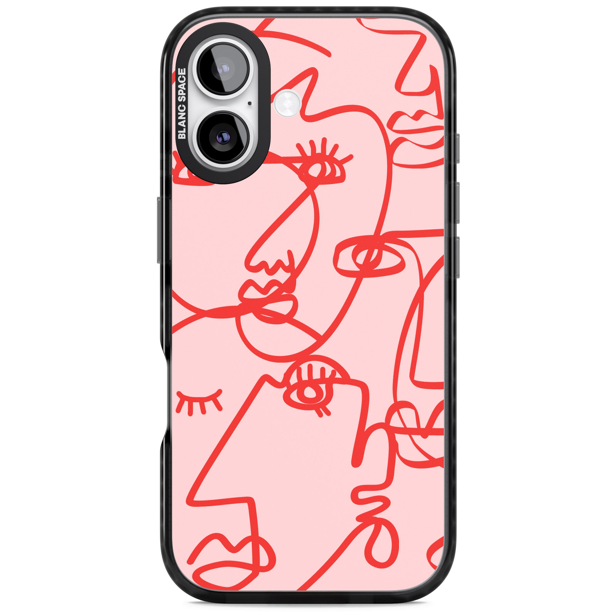 Red Line Art iPhone 17 Impact Pro Black Phone Case