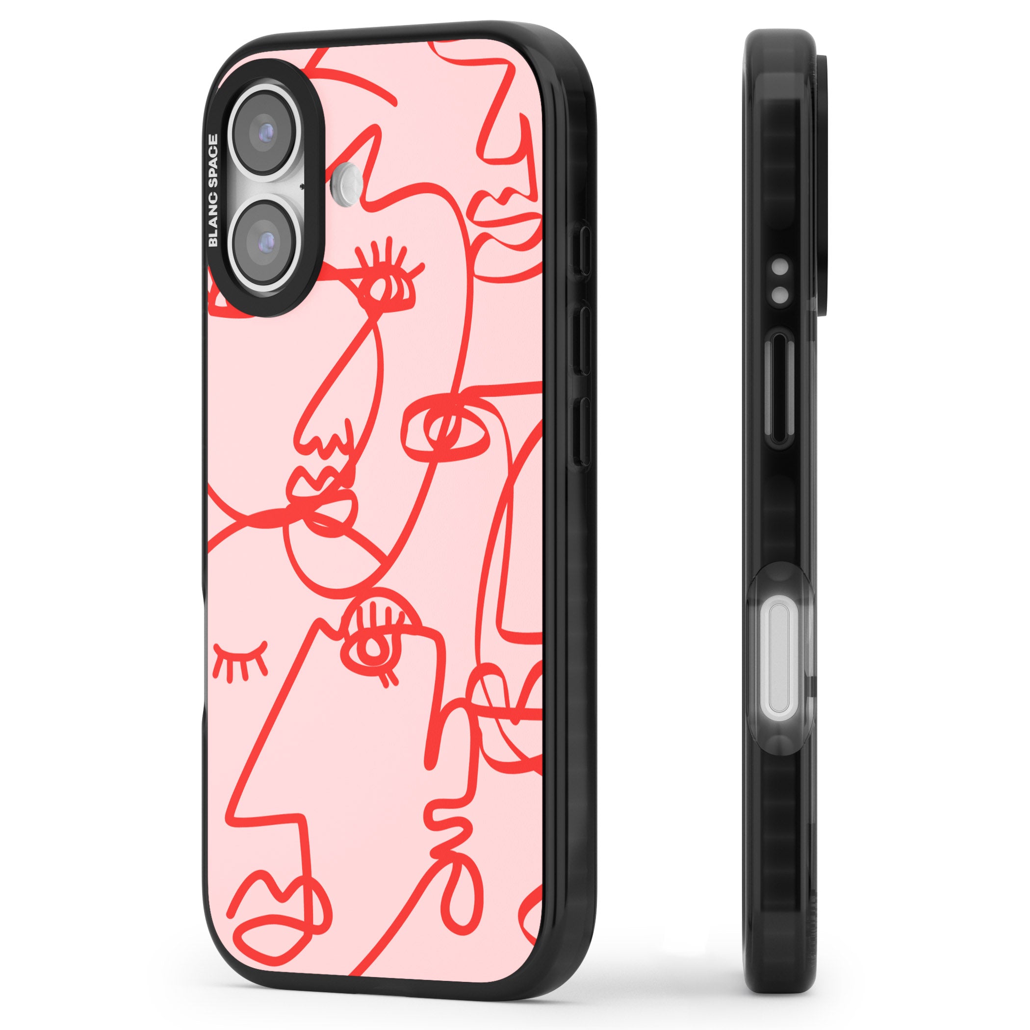Red Line Art iPhone 17 Impact Pro Black Phone Case Side Profile