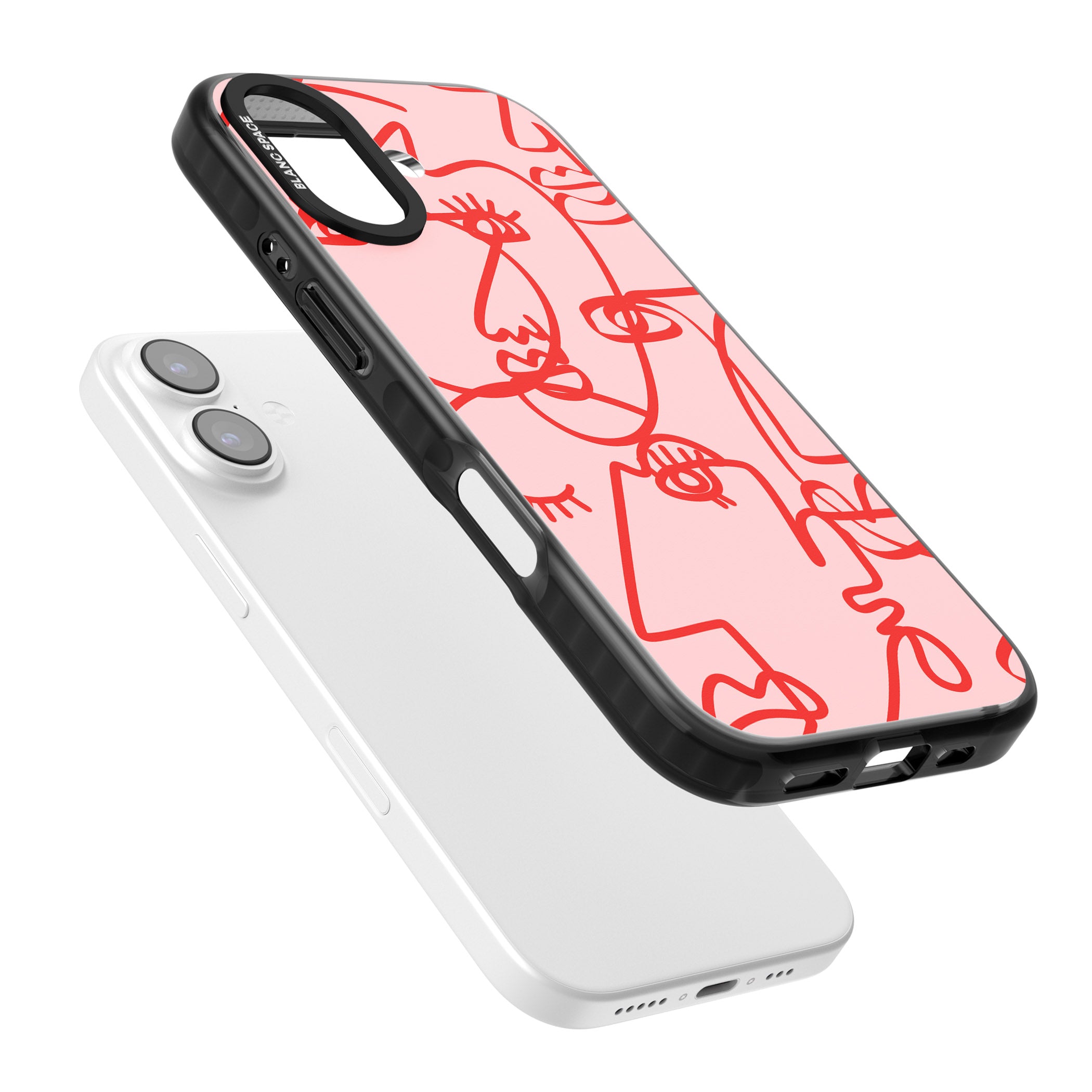 Red Line Art iPhone 17 Impact Pro Black Phone Case Colours
