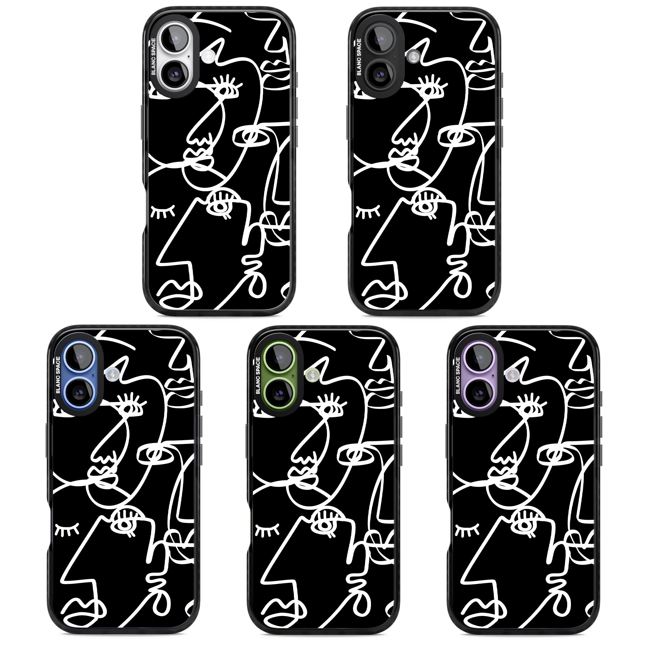 Abstract Line Art White Black iPhone 17 Impact Pro Black Phone Case APT Impact Protection