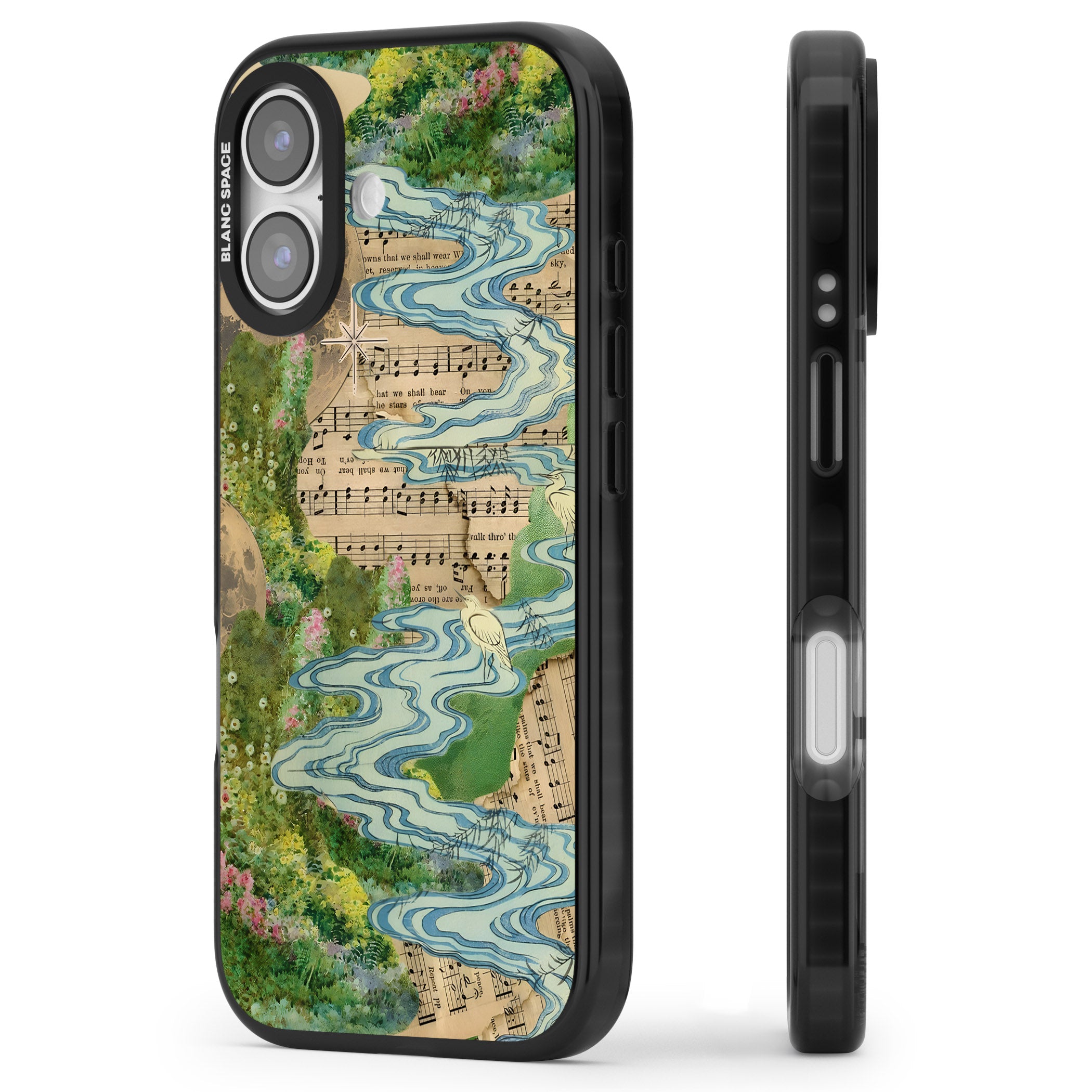 Musical River iPhone 17 Impact Pro Black Phone Case Side Profile