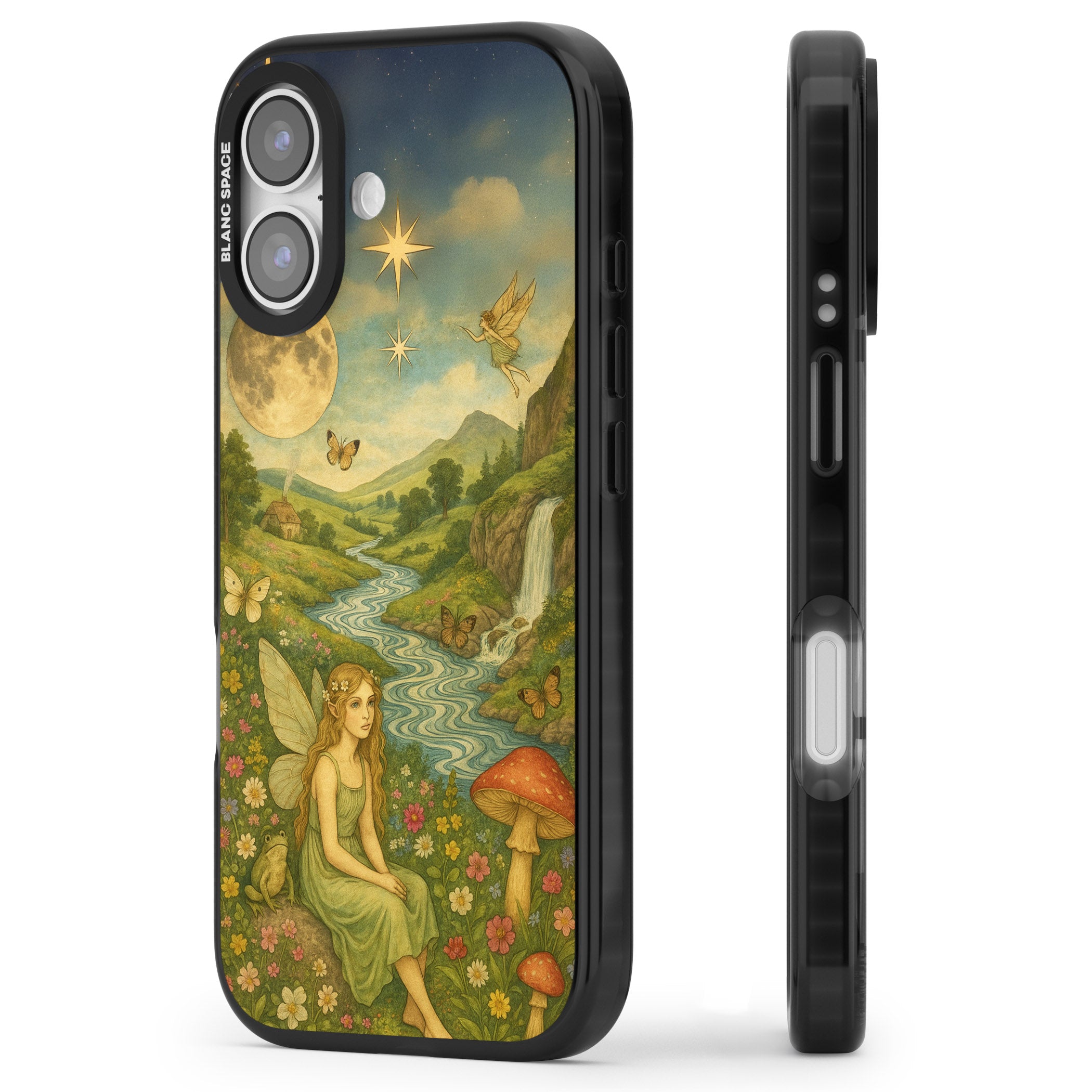 Nature Fairy iPhone 17 Impact Pro Black Phone Case Side Profile